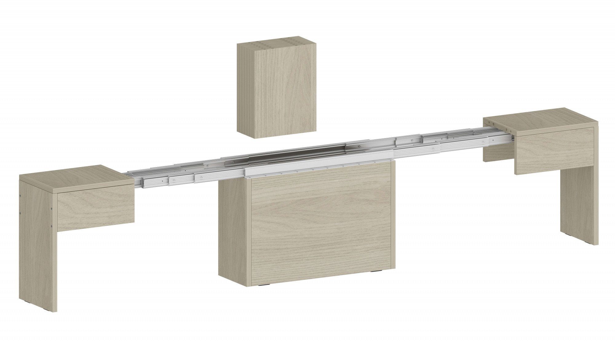 INOSIGN Zitbank Praktika, Zitbank, Bank met uittrekfunctie, uittrekbaar van 66 naar 290 cm (1 stuk)