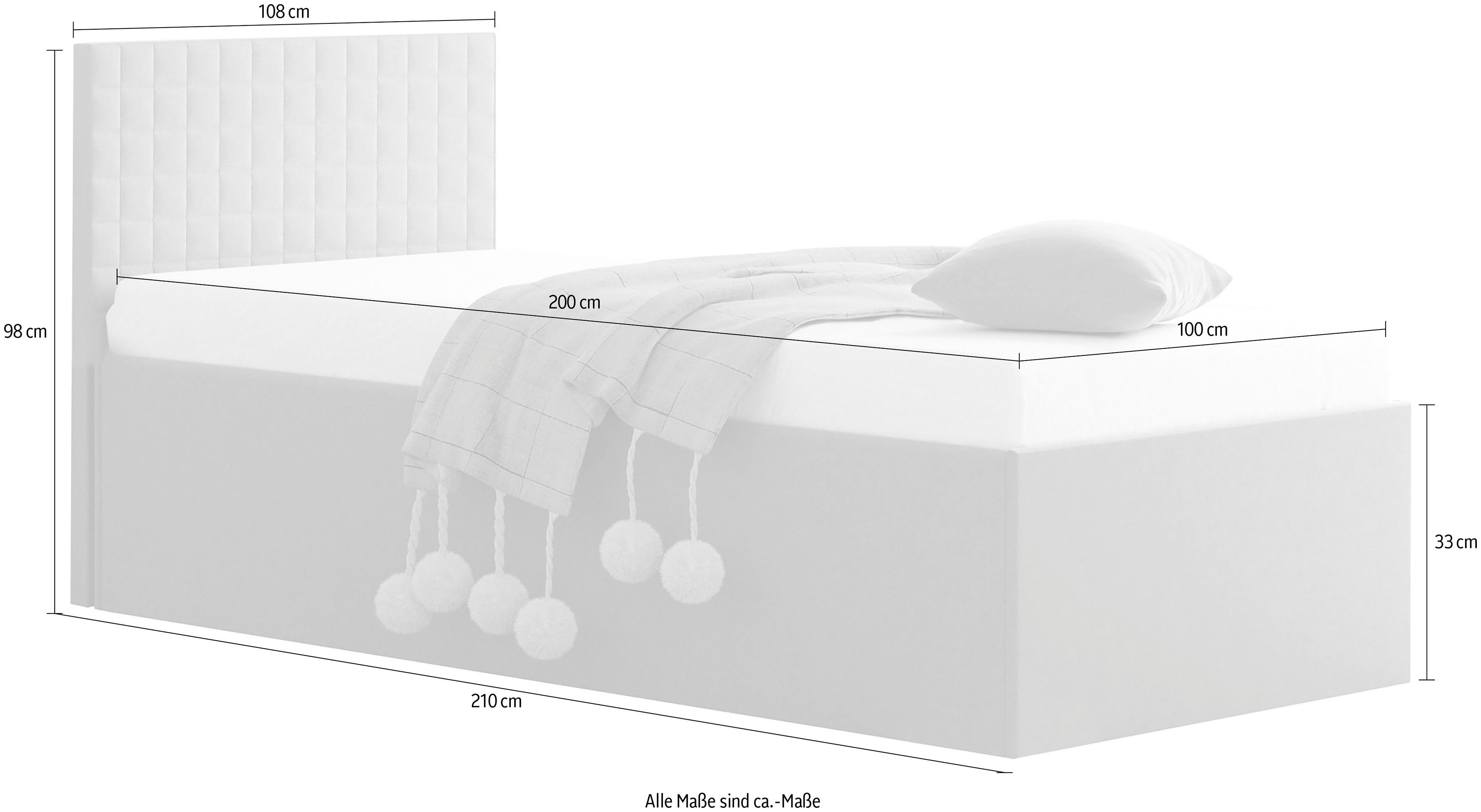 Westfalia Polsterbetten Gestoffeerd bed met bedkist bij uitvoering met matras