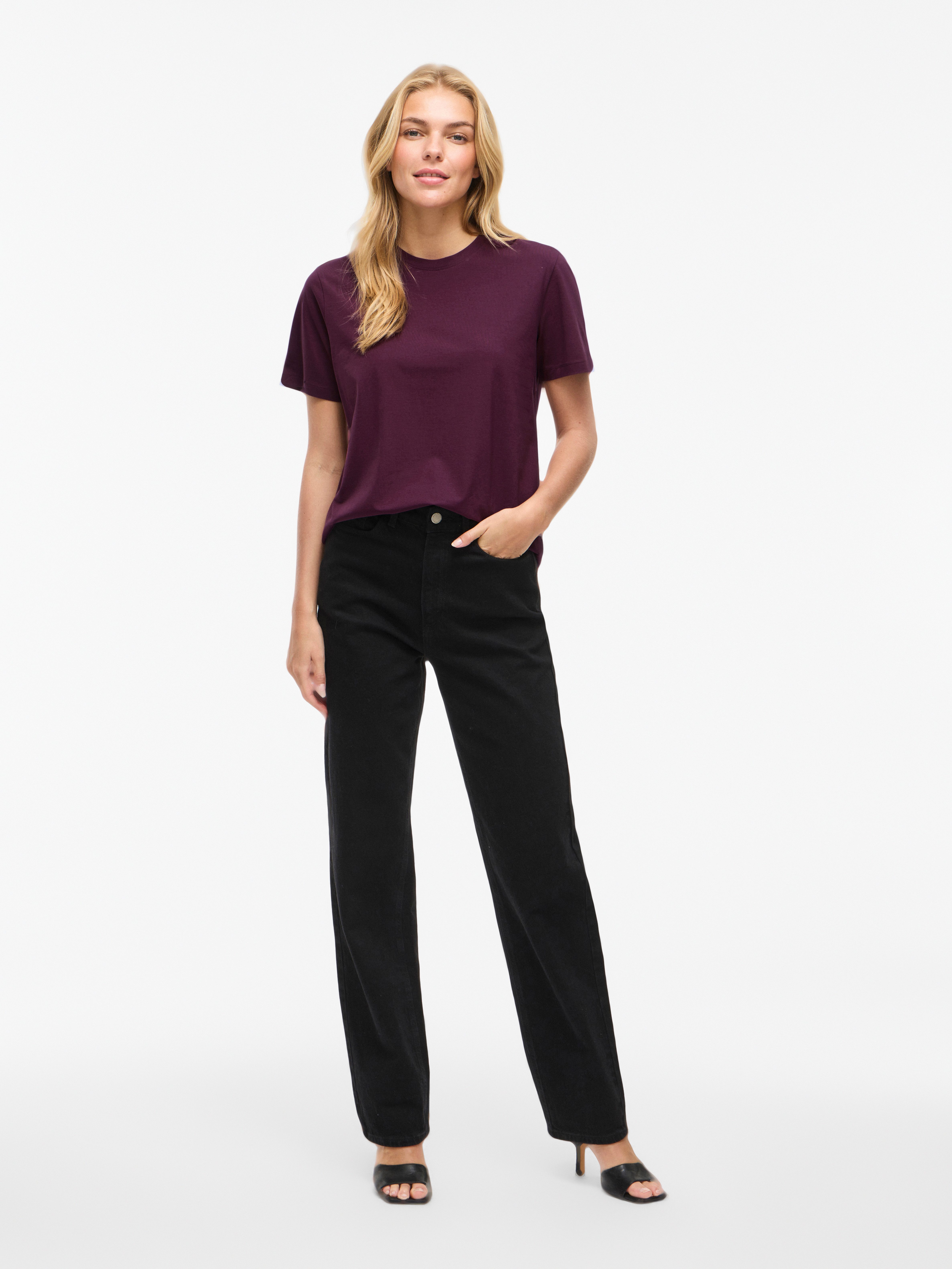 Vila Shirt met korte mouwen VINORA S/S T-SHIRT - NOOS