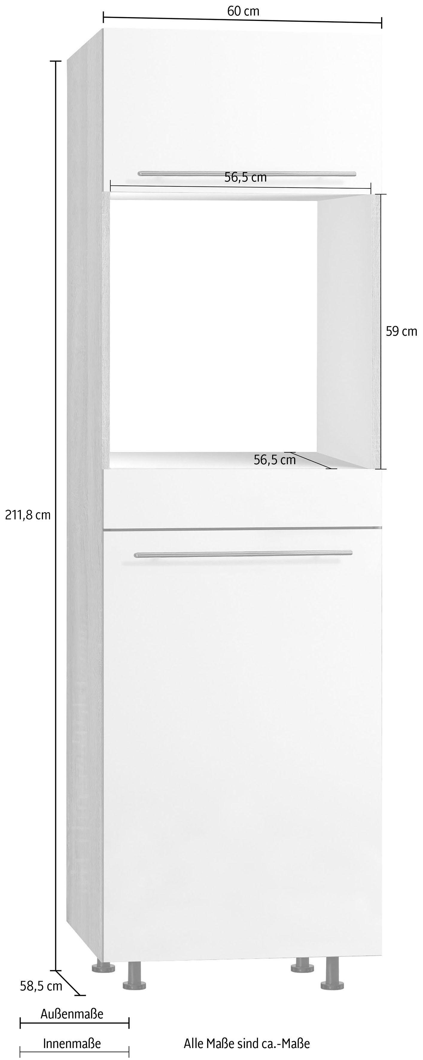 OPTIFIT Ovenombouwkast Bern 60 cm breed, 212 cm hoog, met in hoogte verstelbare stelpoten