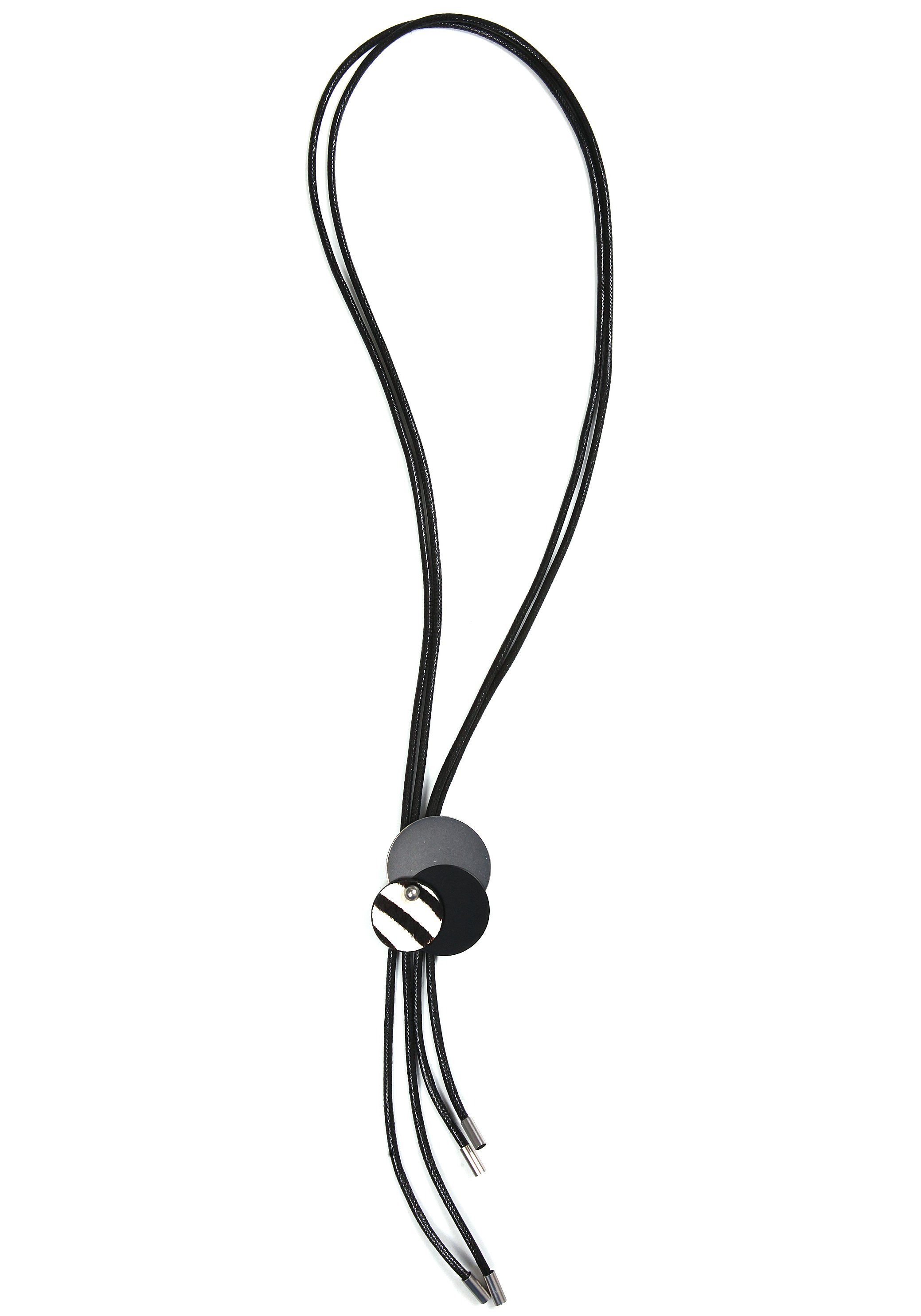 Firetti Lange ketting Meerrijig design met cirkels dames kettingen zwart