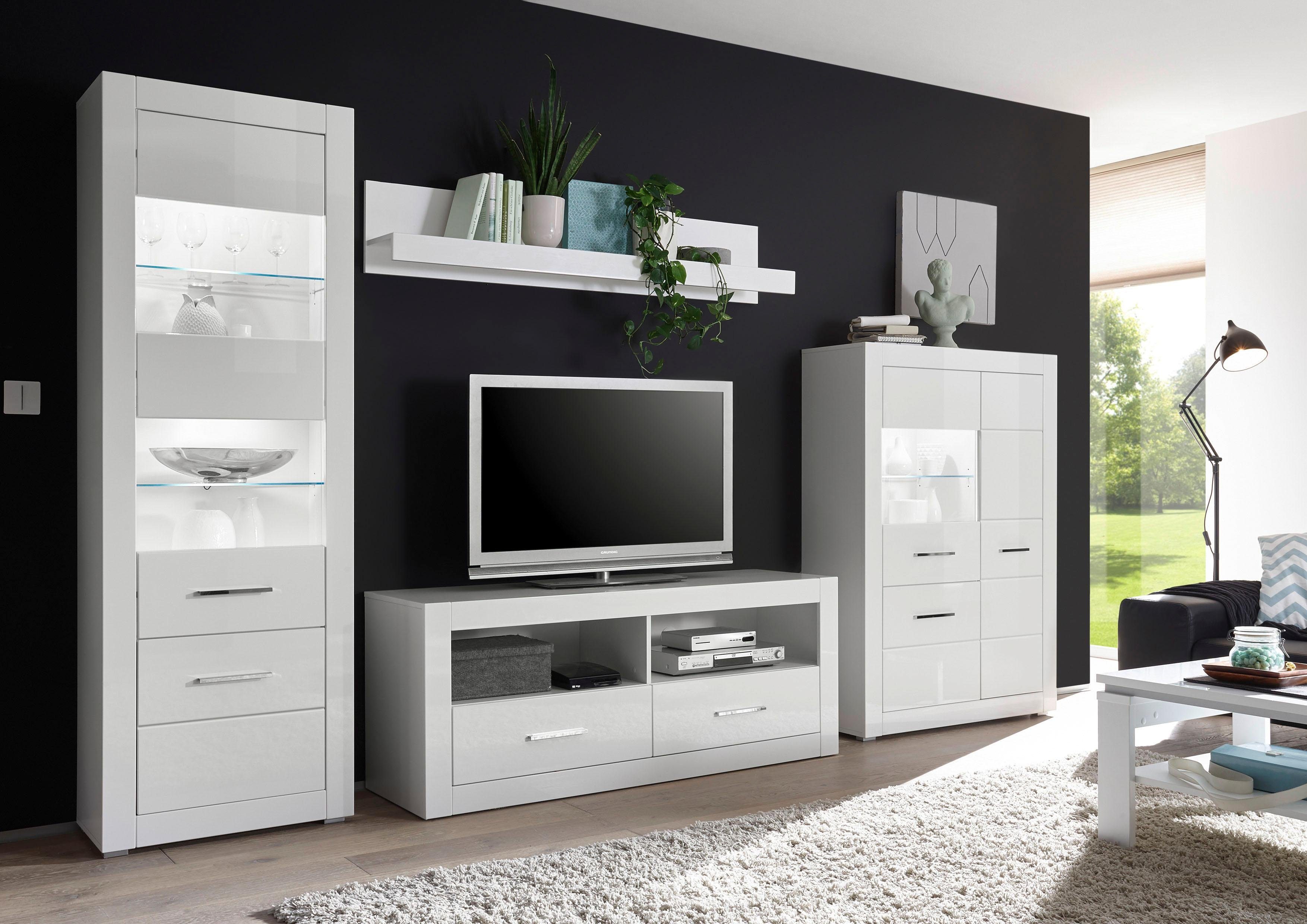 INOSIGN Wandmeubel Bianco (set, 4-delig) tv-wandmeubels wit