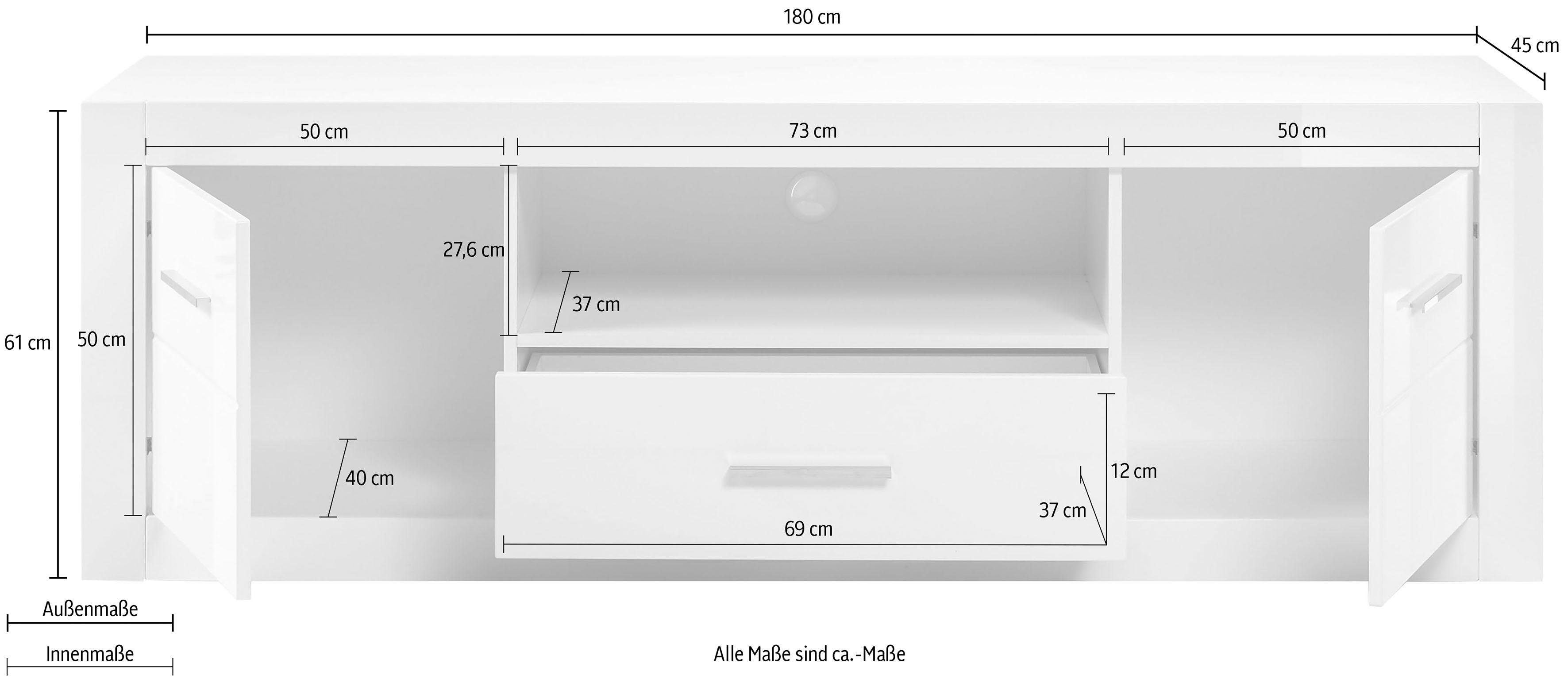 INOSIGN Tv-meubel Bianco Breedte 180 cm