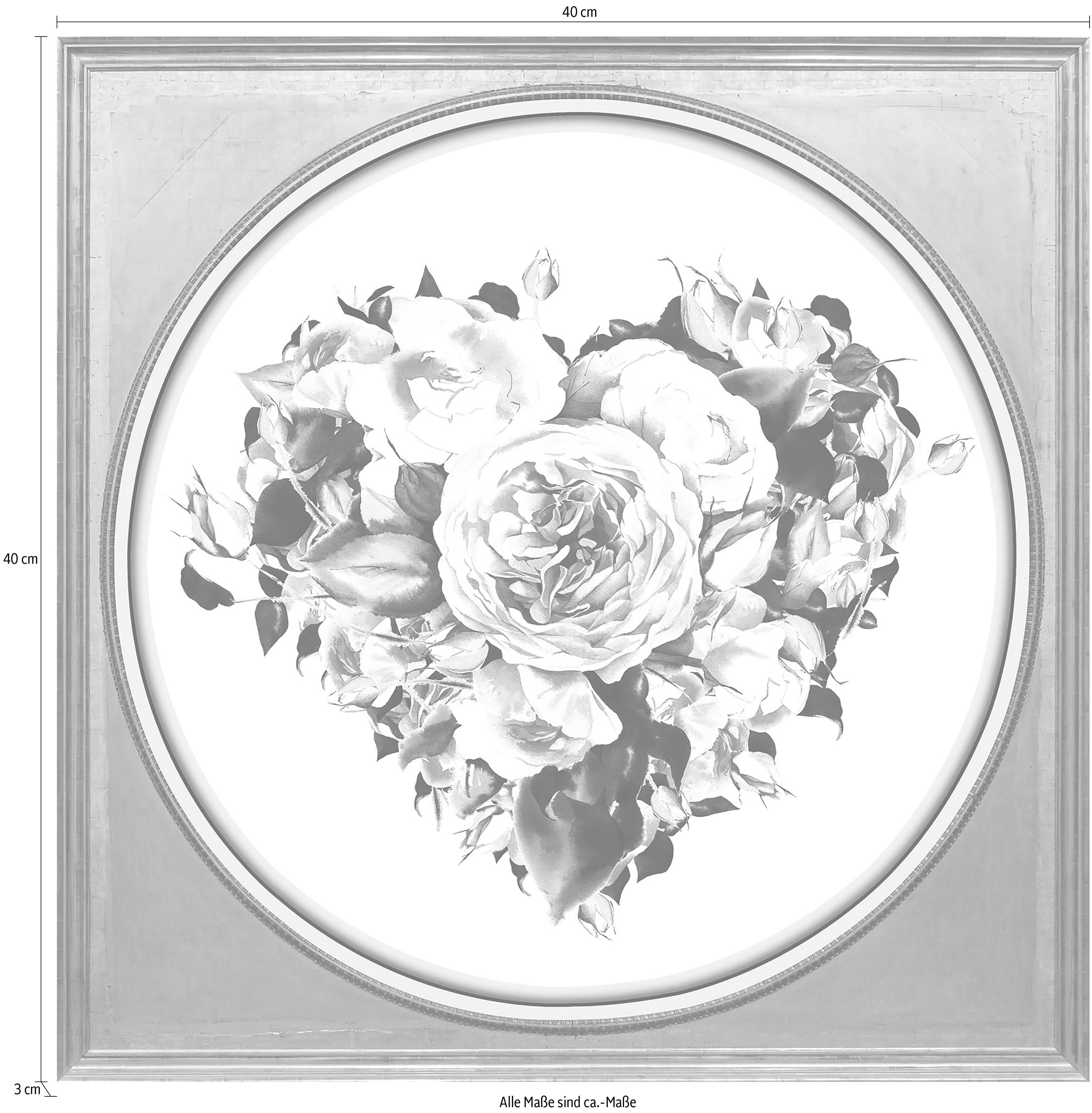queence Artprint op acrylglas Hart van bloemen Fine Art-print in galeriekwaliteit