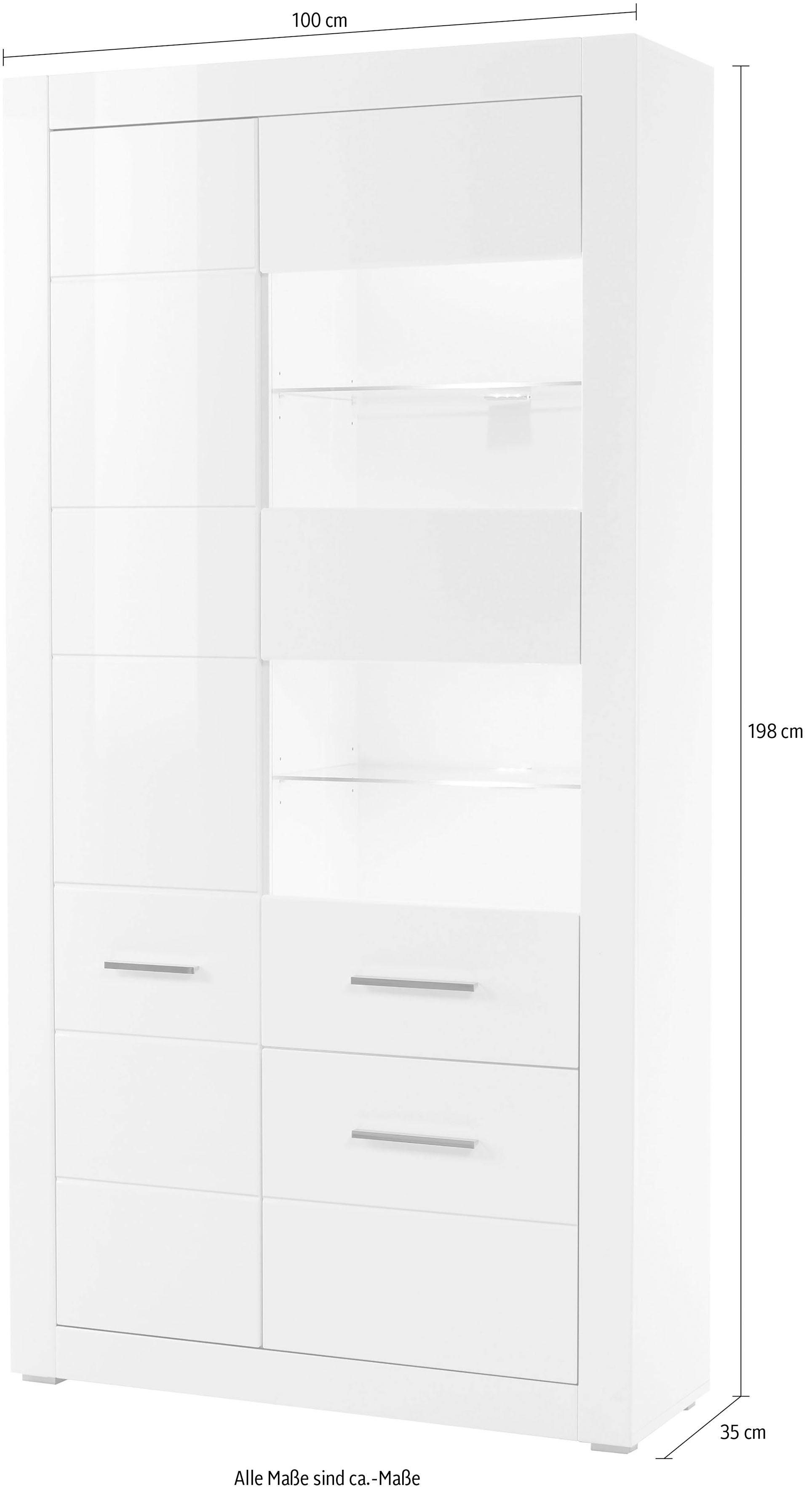 INOSIGN Vitrinekast Bianco Hoogte 198 cm