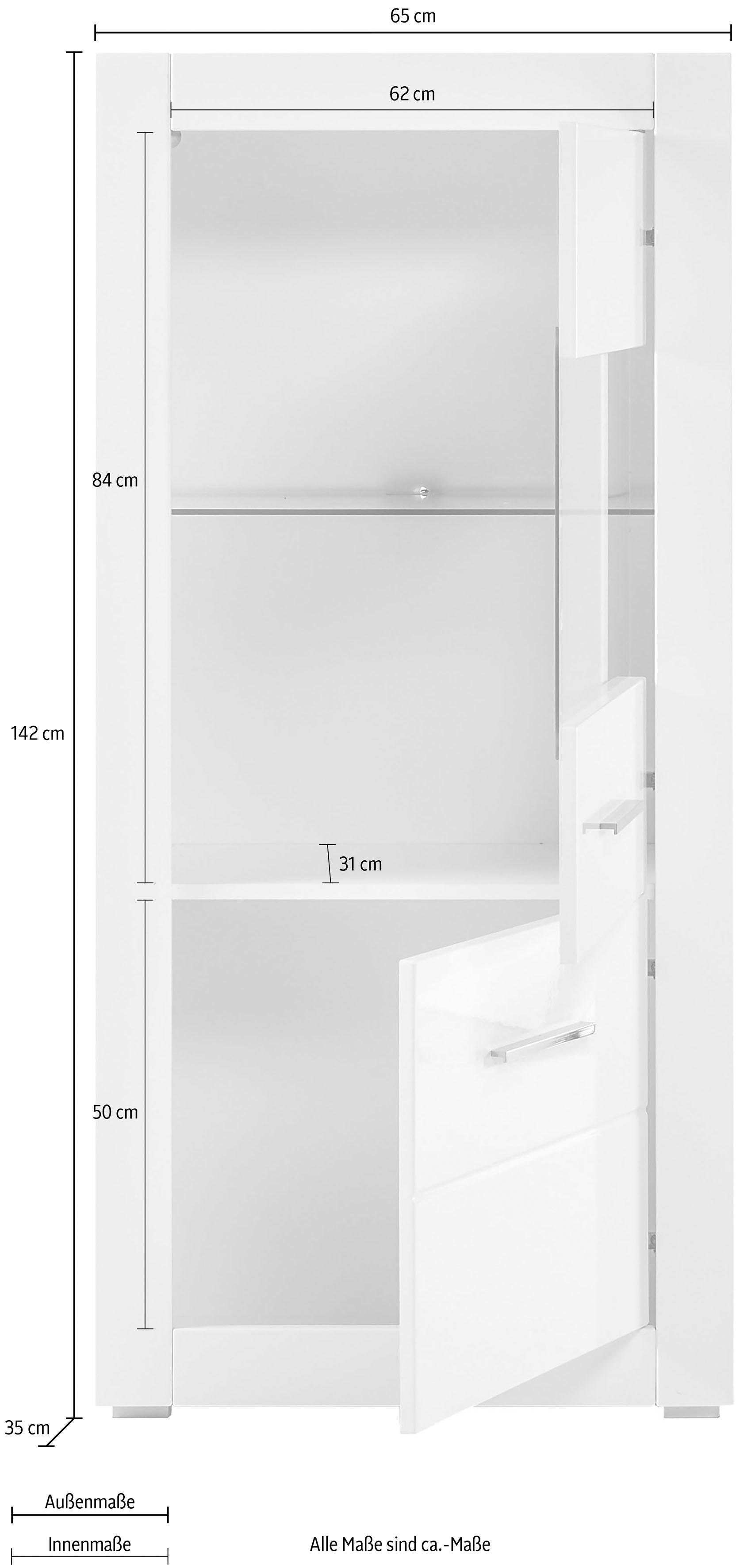 INOSIGN Vitrinekast Bianco Hoogte 142 cm