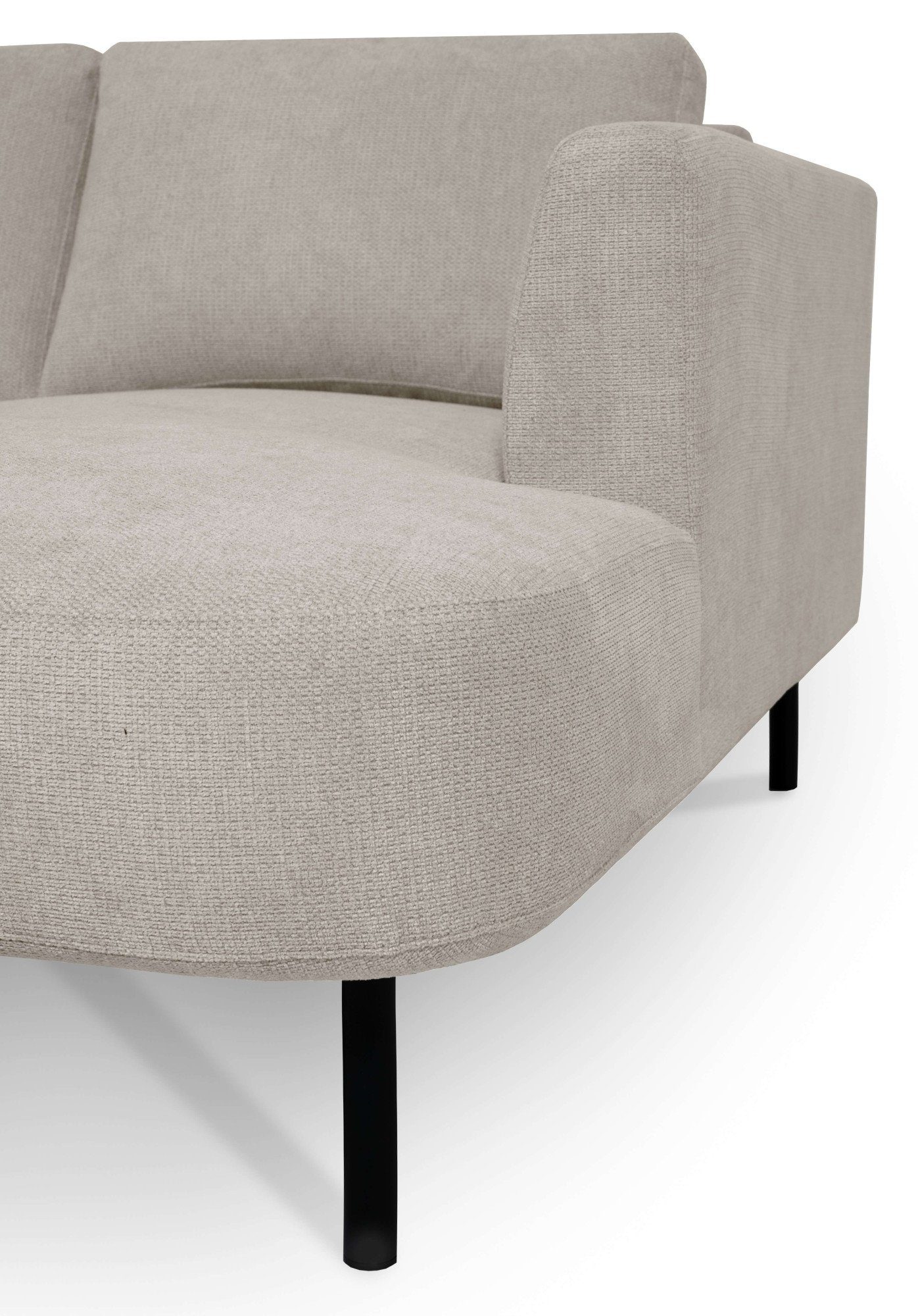 Places of Style Zithoek Cesola in zachte chenille-stof, breedte 327 cm, met zwarte metalen poten