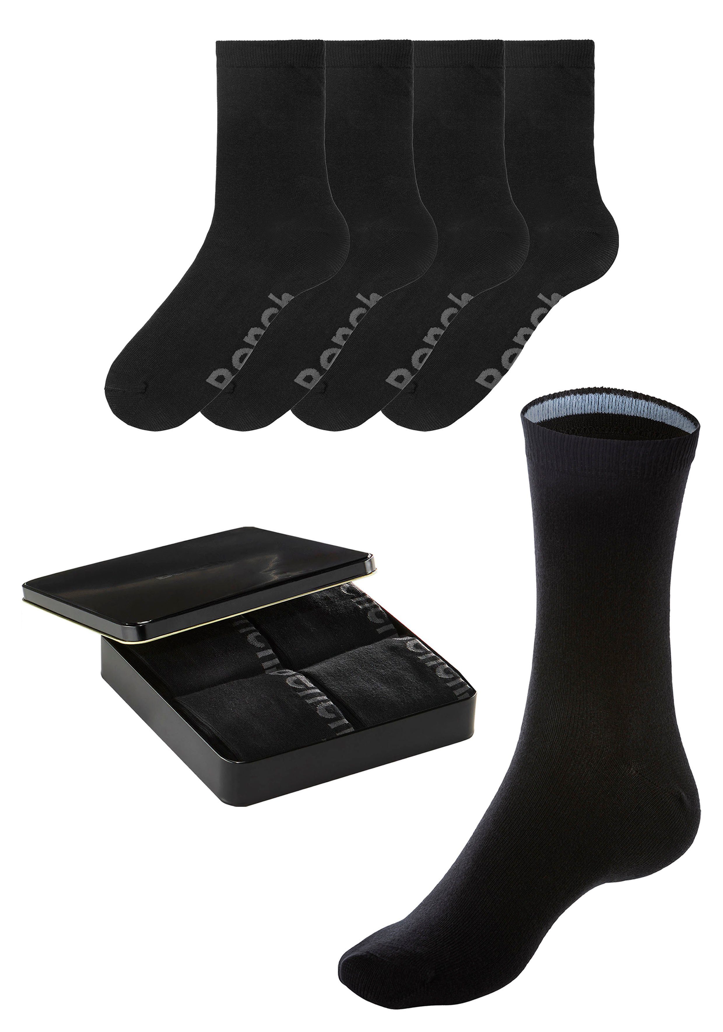 Bench. Sokken met kleurrijke binnenboorden, gesorteerd in een luxe geschenkdoos (blik, 4 paar)