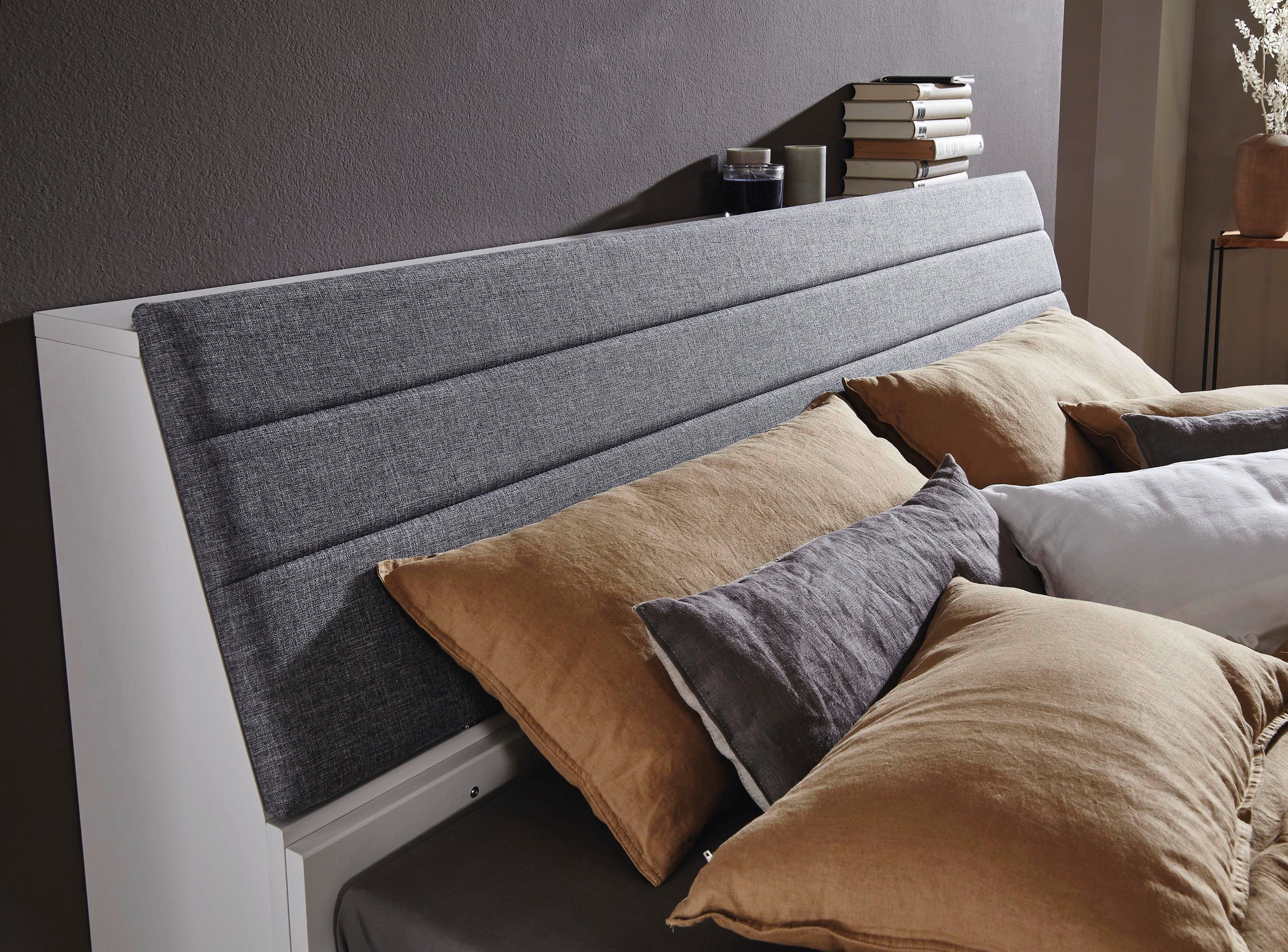 rauch Ledikant met bergruimte Scala-XL incl. bekleed hoofdbord met bergruimte, bedbank met bekleding en laden