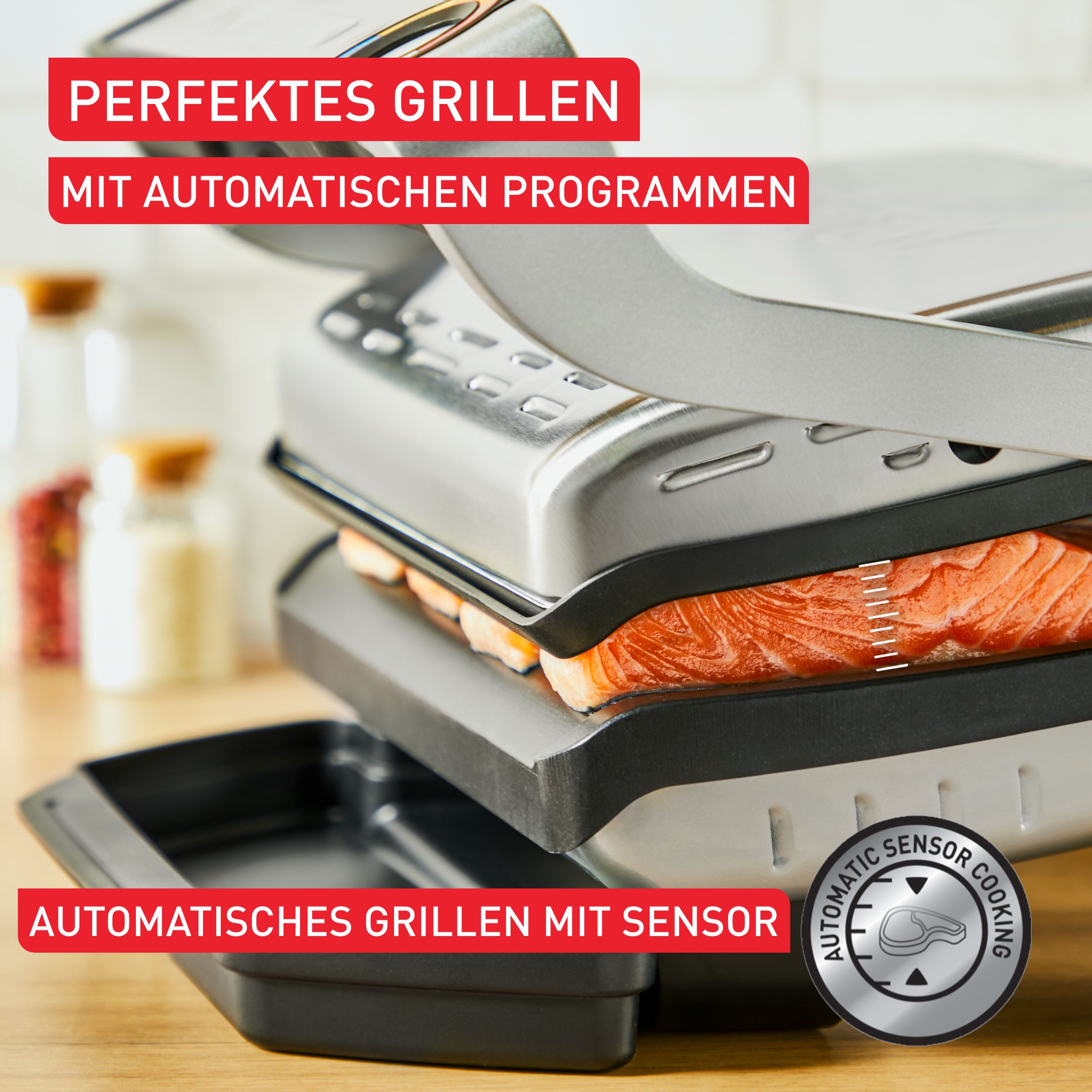 Tefal Bakplaat XA7288 OptiGrill Plancha-platen, voor gevoelige ingrediënten, anti-aanbak aluminium drukgiet (set)