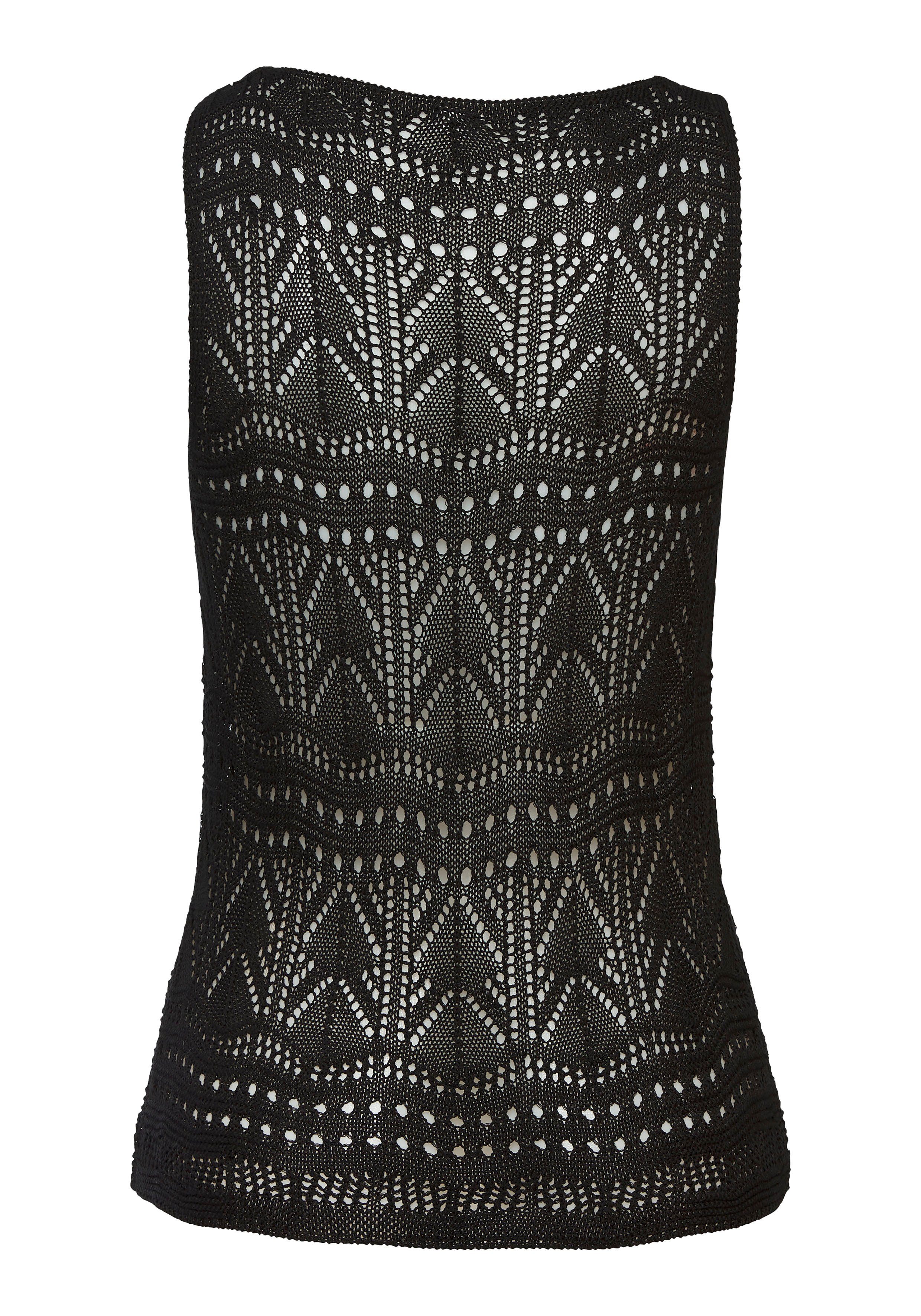 s.Oliver RED LABEL Beachwear Gebreide top met semi-transparant ajourpatroon strandtop met gaatjespatroon