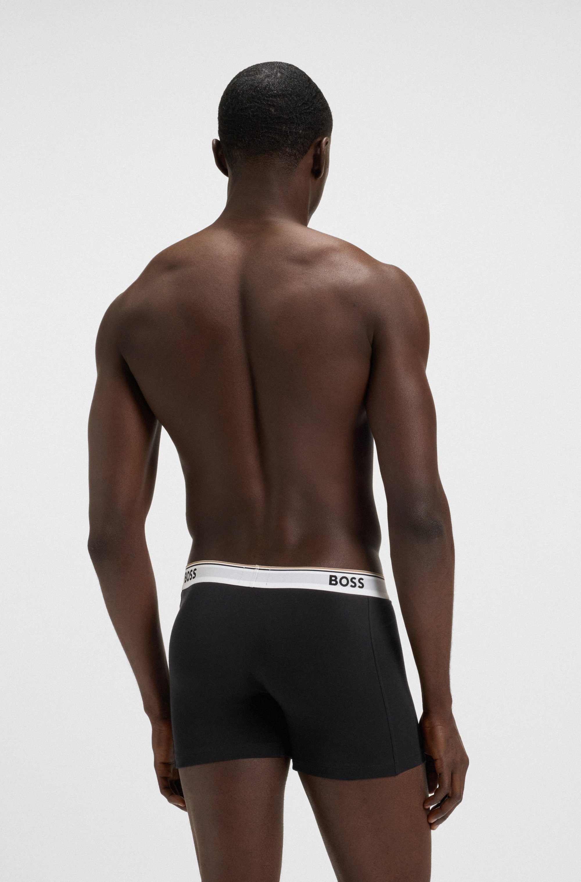BOSS Lange boxershort BRIEF 3 PACK met in kleur bijpassende weefband (3 stuks)