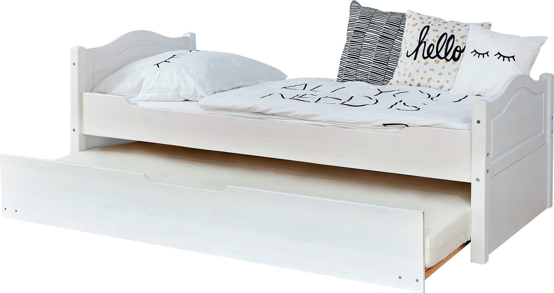 Ticaa Kinderbed Leni Eenpersoonsbed, incl. extra bed en lattenbodem