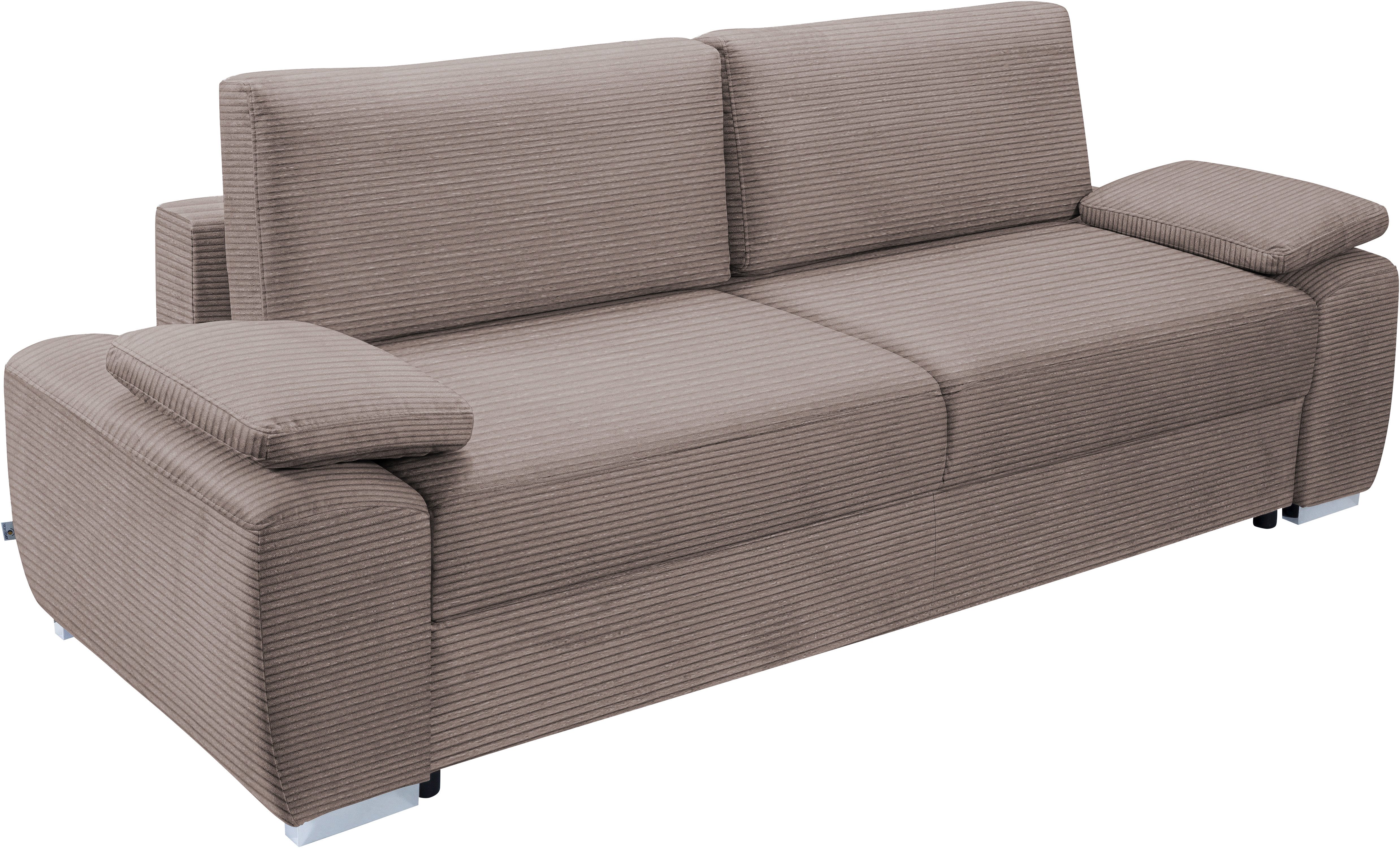 exxpo - sofa fashion 2-zitsbank SOLSBURY, bank, slaapbank incl. pocketvering-bekleding, bedfunctie en opbergruimte, in cord