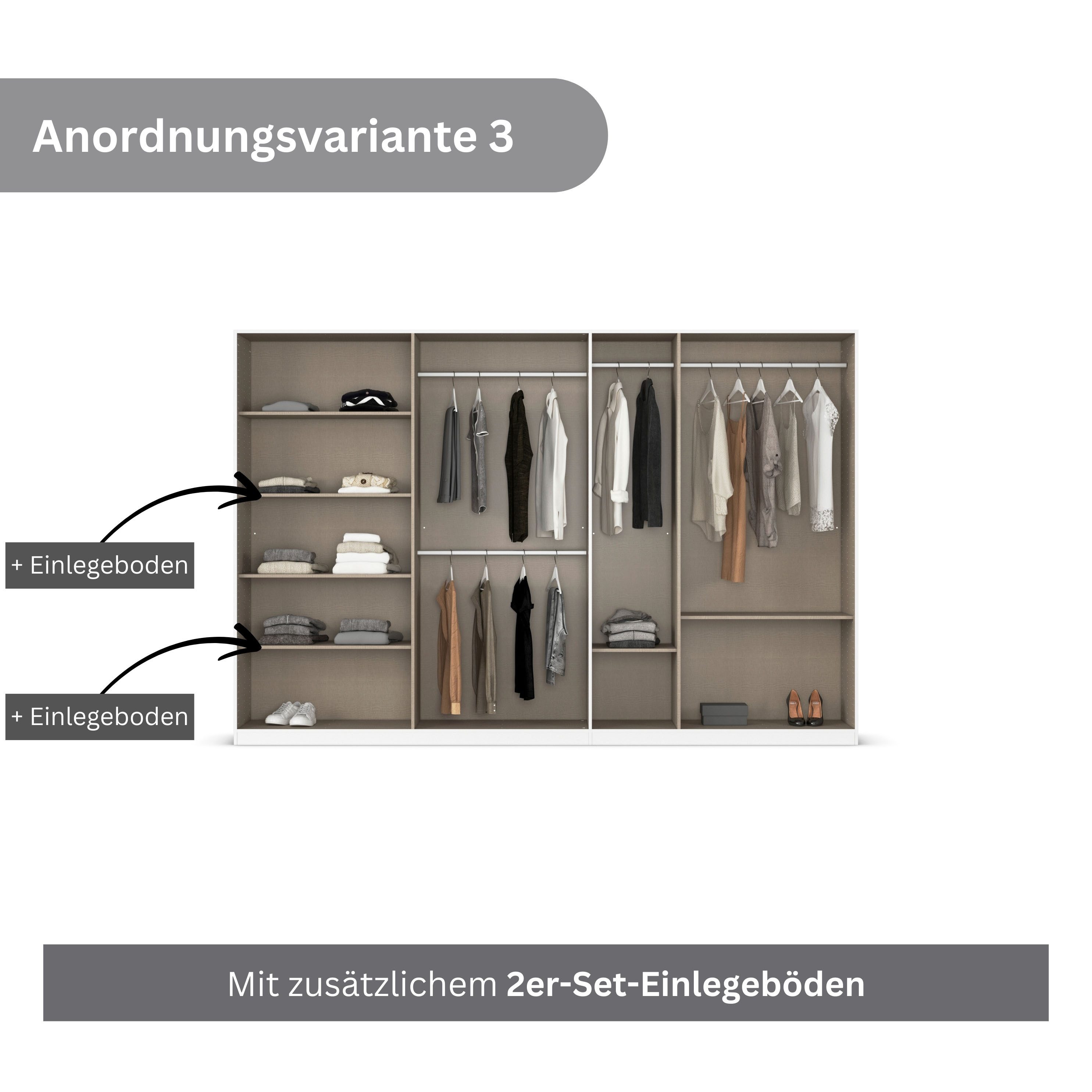 rauch Draaideurkast Kledingkast kast garderobe AGORDO met decor- of hoogglansfront doordachte binnenuitrusting, in 6 breedtes en 2 hoogtes made in germany