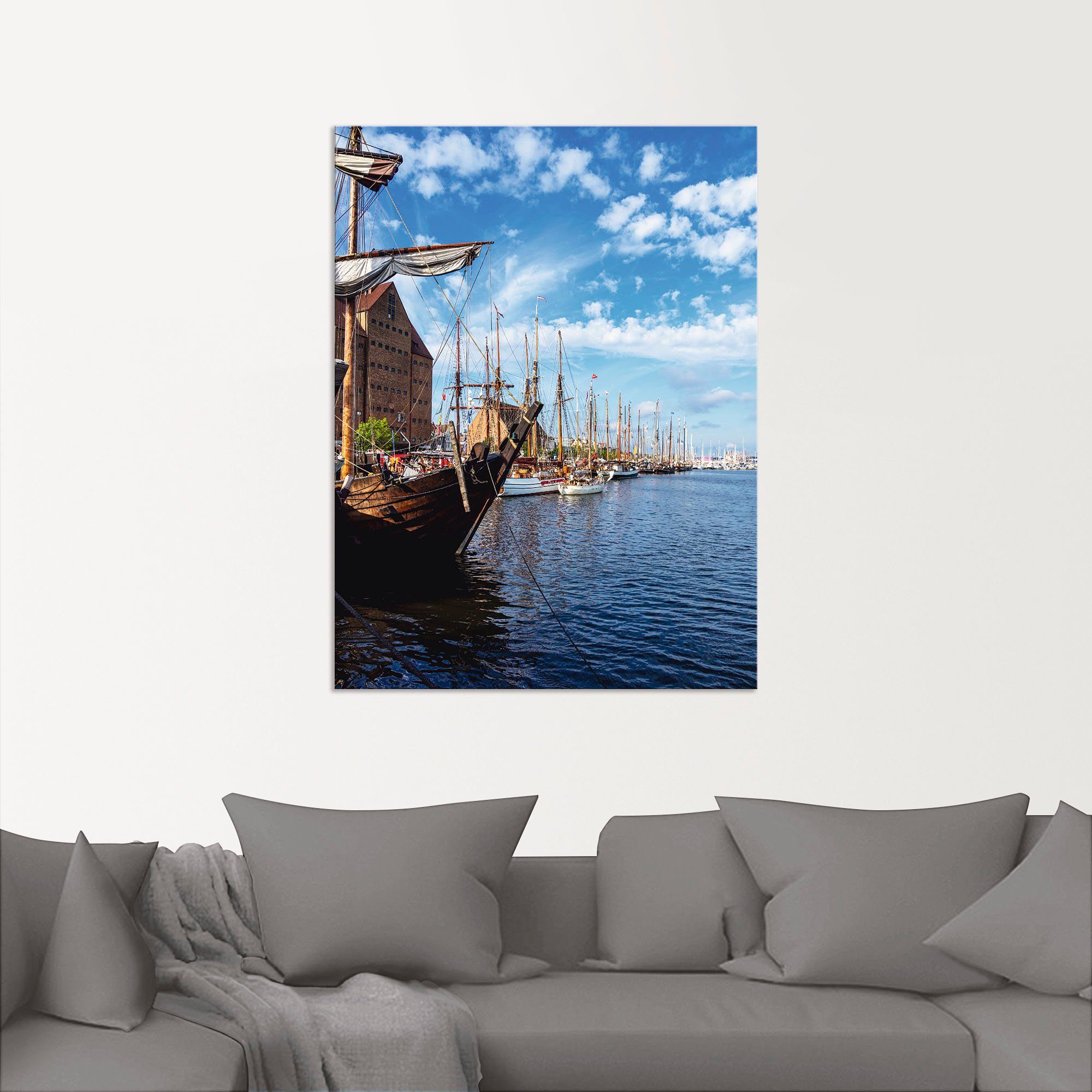 Artland Artprint Segelschiffe auf Warnow Rostock in vele afmetingen & productsoorten - artprint van aluminium / artprint voor buiten, artprint op linnen, poster, muursticker / wand