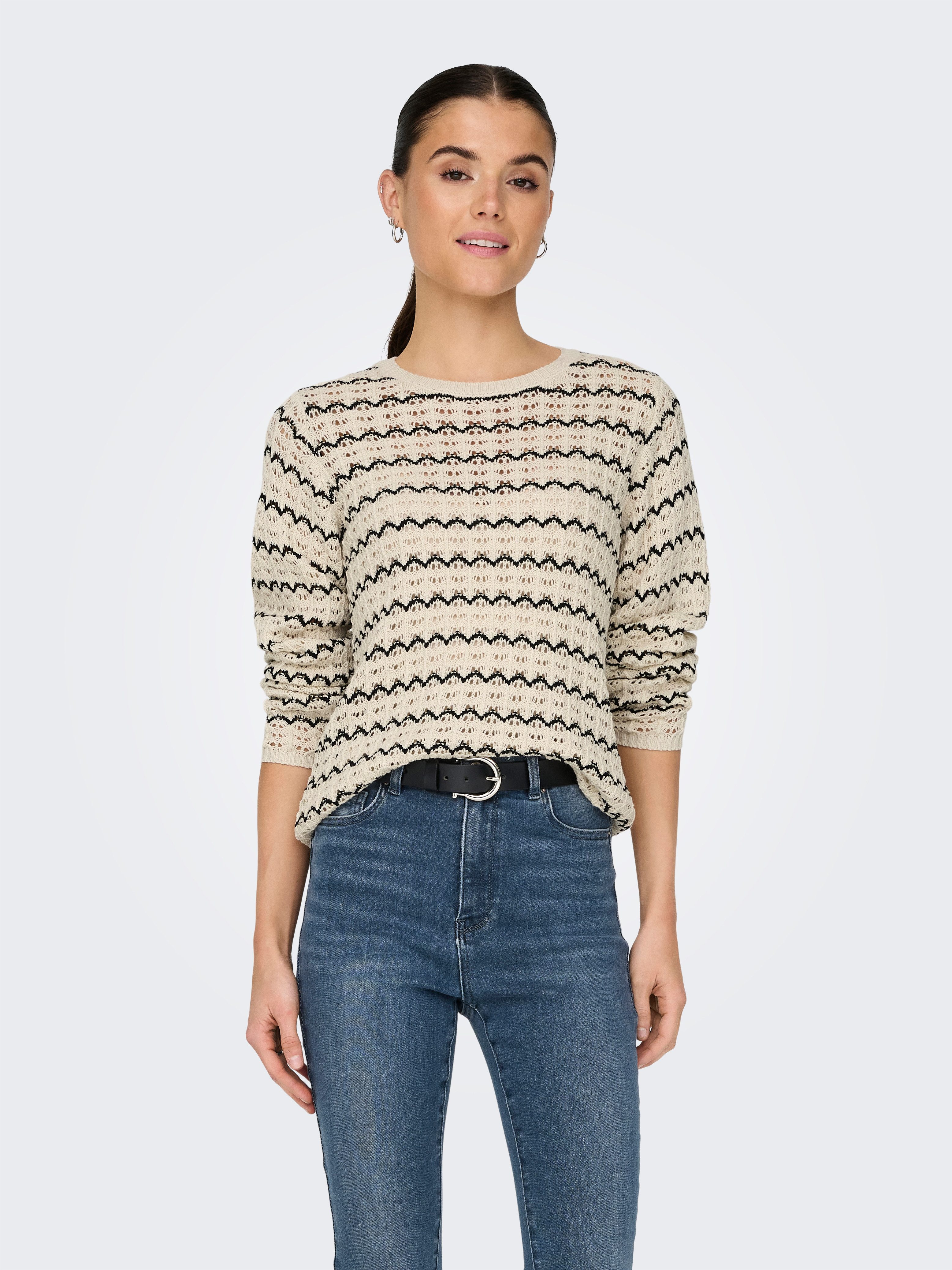 Only Gebreide trui ONLASA LS STRUCTURE O-NECK NCA KNT