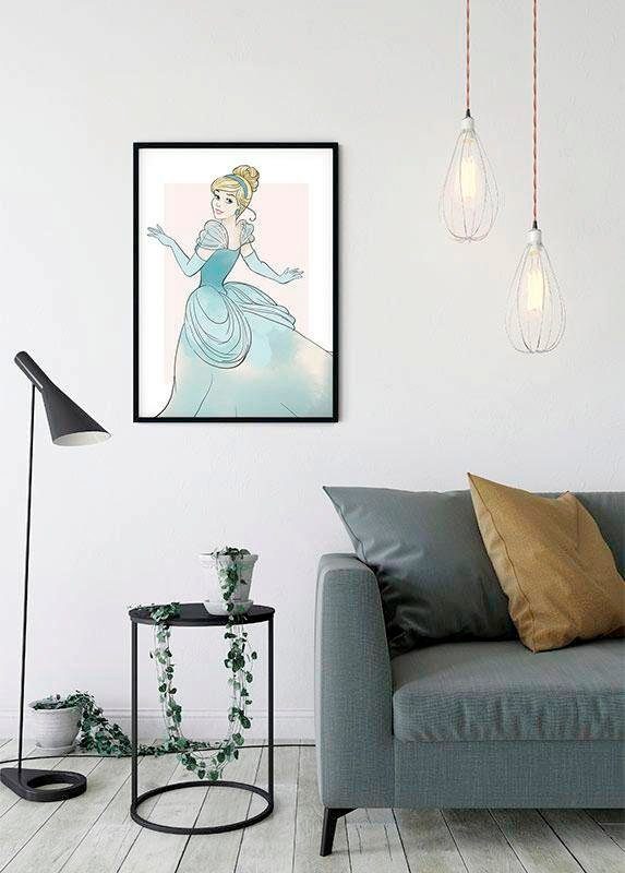 Komar Wanddecoratie Assepoester Beauty Wanddecoratie voor de kinderkamer - zonder lijst (1 stuk)