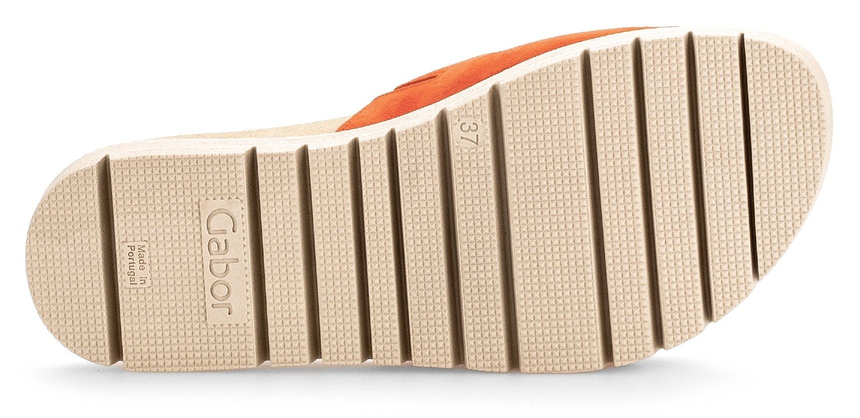 Gabor Slippers , plateau, zomerschoen, slippers met sierparels aan de decoratieve gesp