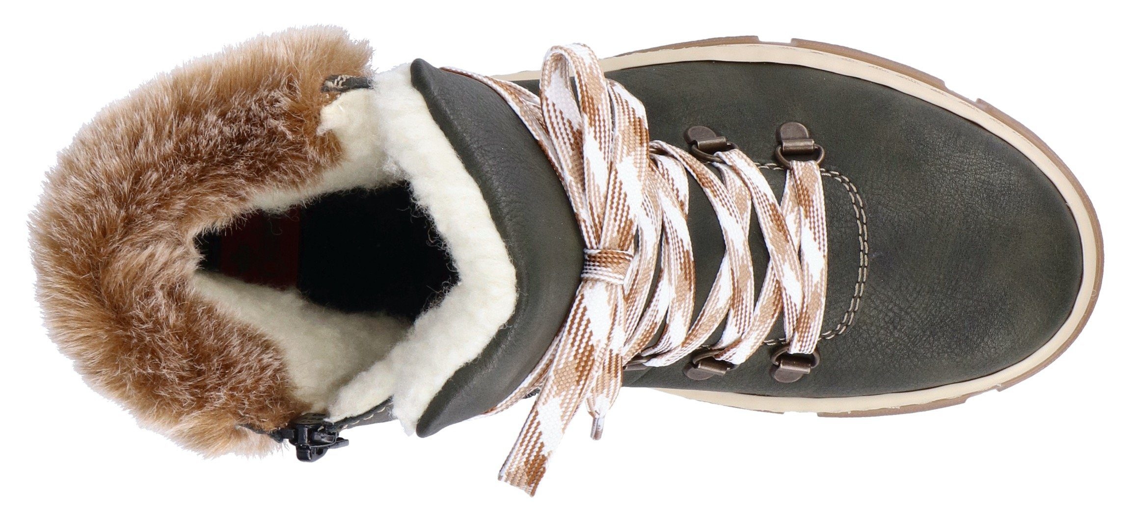 Rieker Winterlaarzen winterenkellaars, veterschoenen, plateau, met warmvoering-uitrusting
