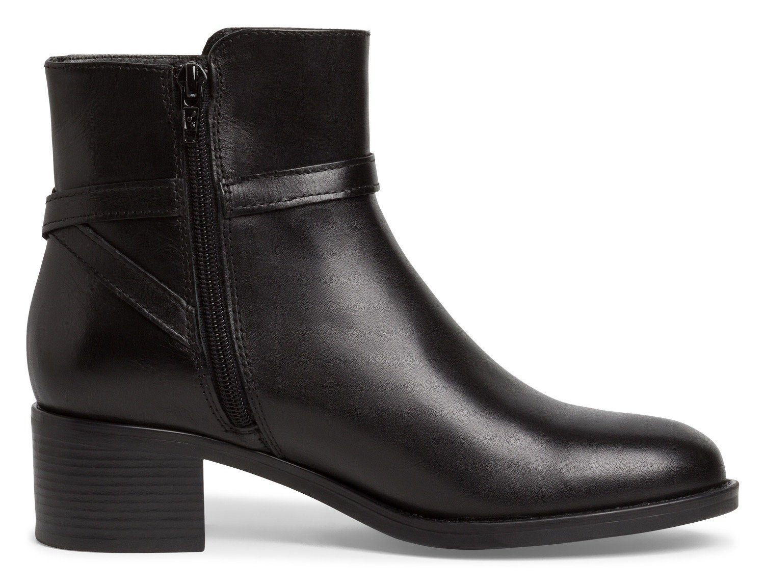 Tamaris Laarsjes blokhak, business schoen met decoratieve band en logo-sieraad