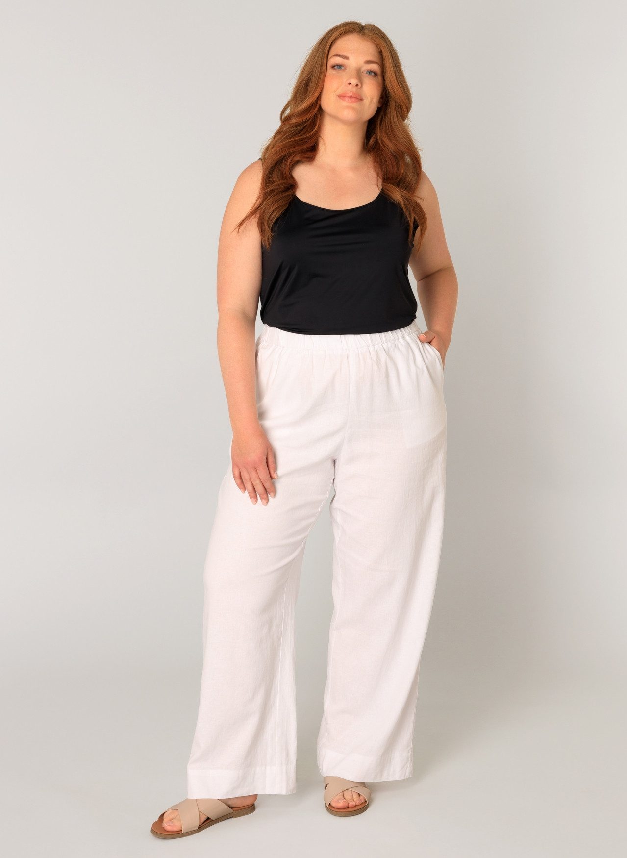 Base Level Curvy Linnen broek Yula
