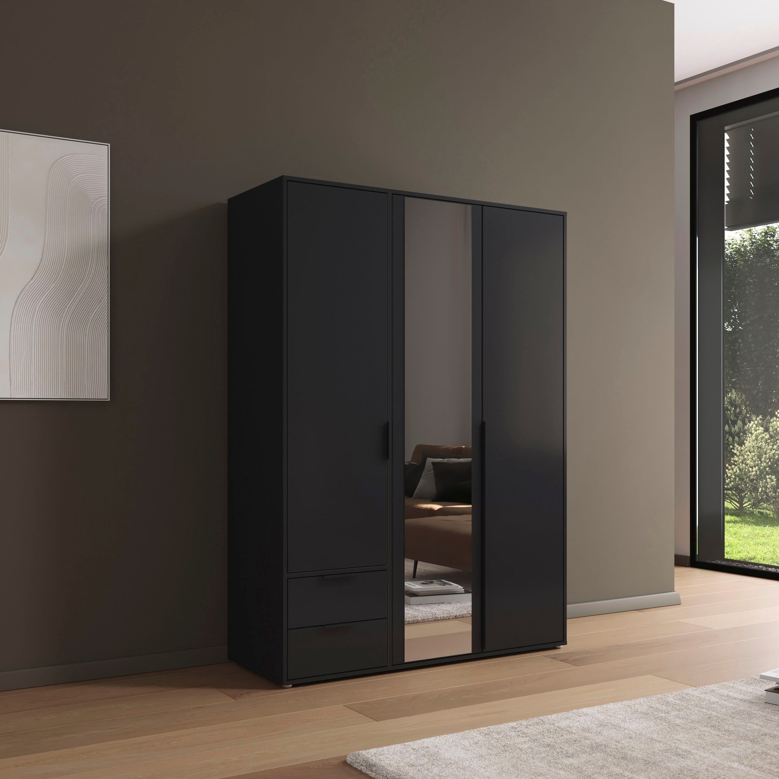 rauch Draaideurkast Kledingkast Kast Garderobe Wasmand NAGATA met Spiegel und schubladen sowie stangengriffen topseller made in germany
