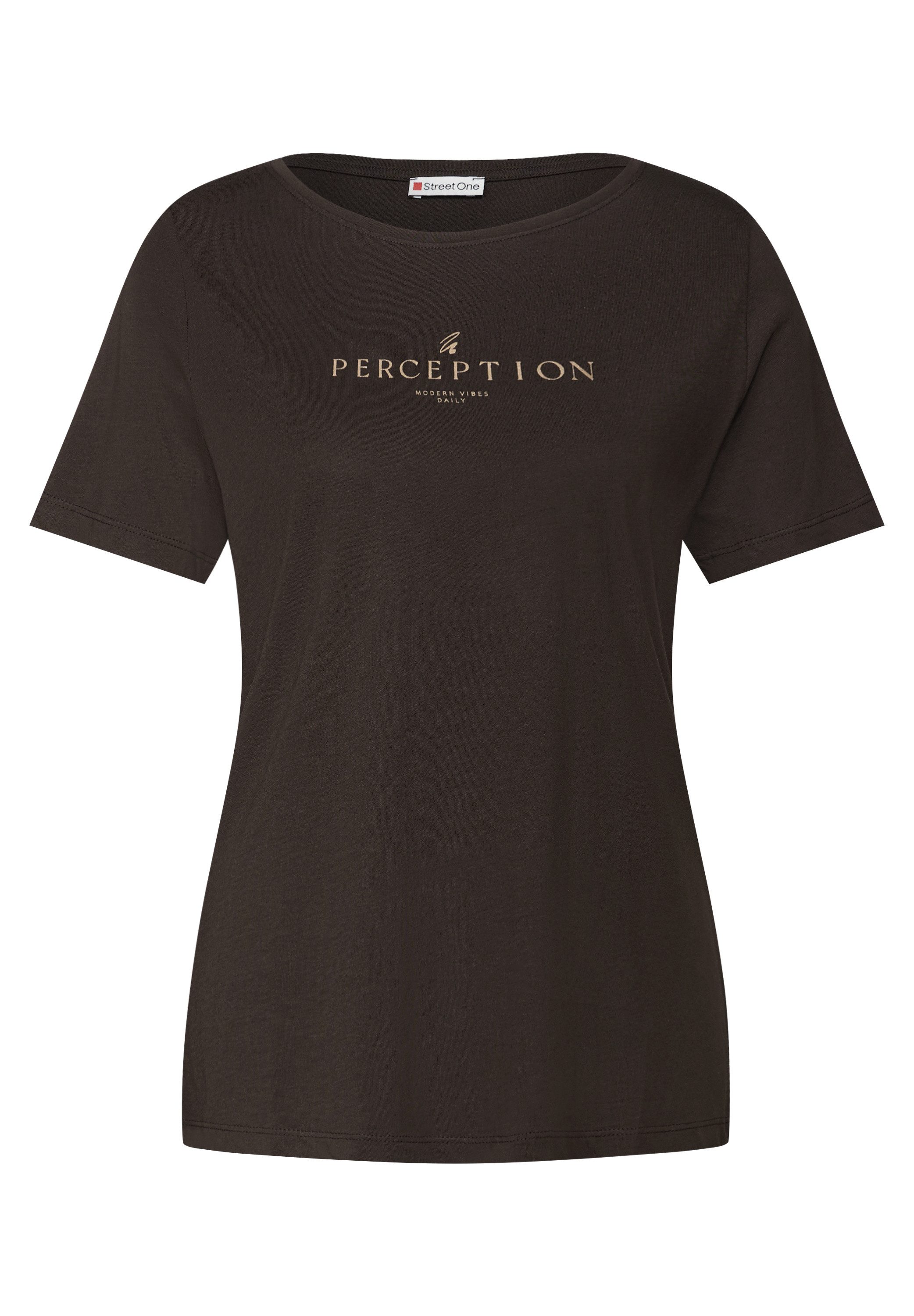 STREET ONE T-shirt met belettering artwork