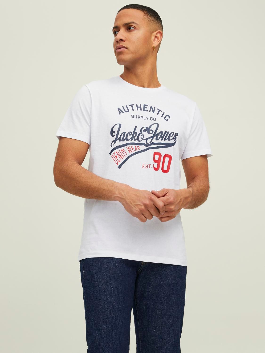 Jack & Jones Shirt met ronde hals JJETHAN TEE SS CREW NECK 3PK MP NOOS (3-delig, Set van 3)