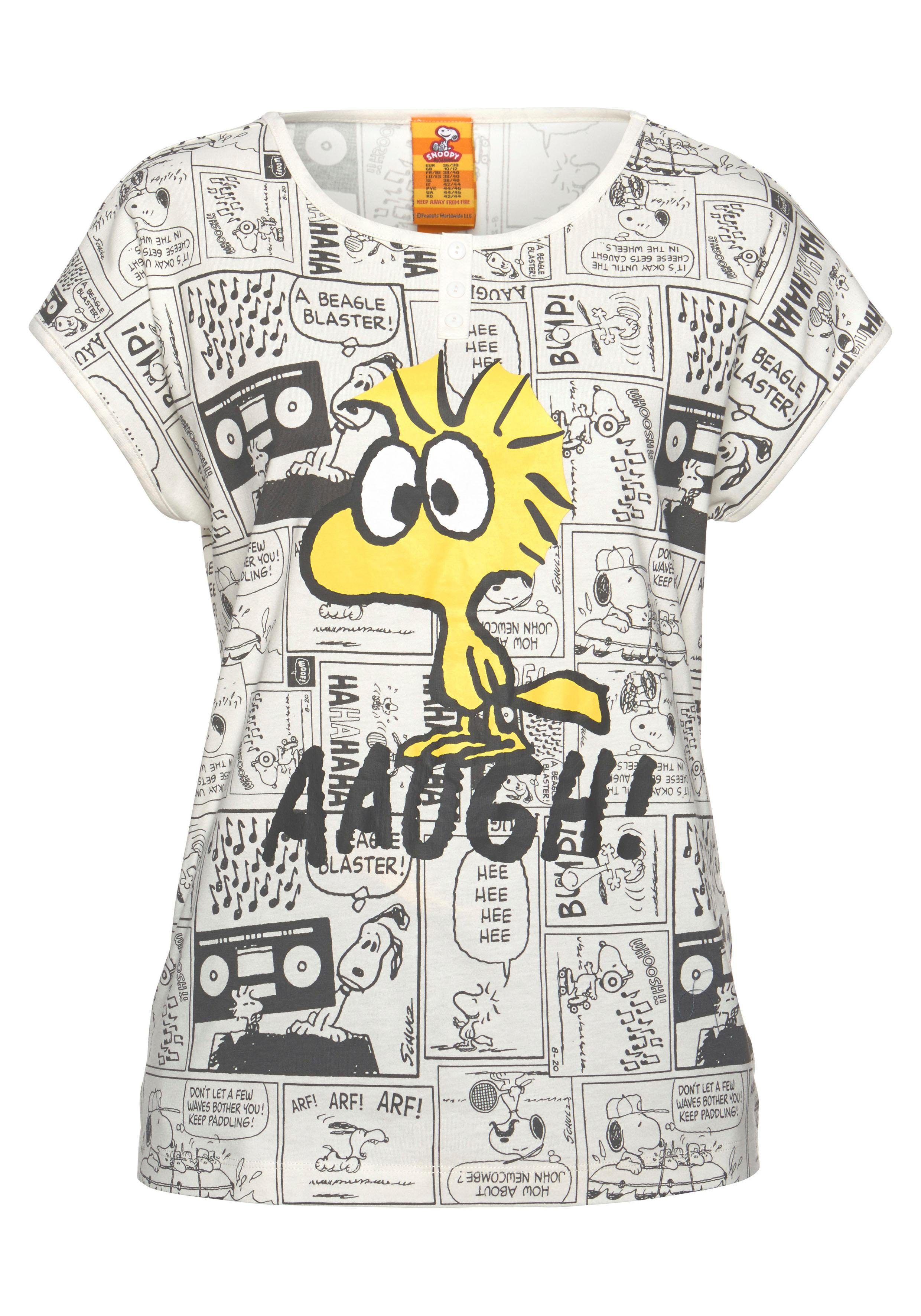 Peanuts Shortama met woodstock-comic-print (2-delig, 1 stuk)