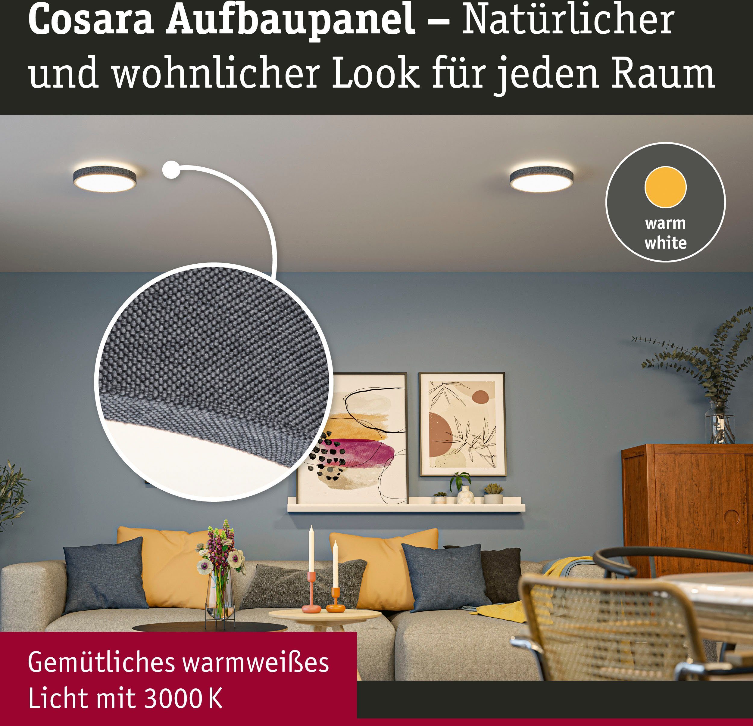 Paulmann Led-paneel Cosara 15W 3000K 300mm IP44