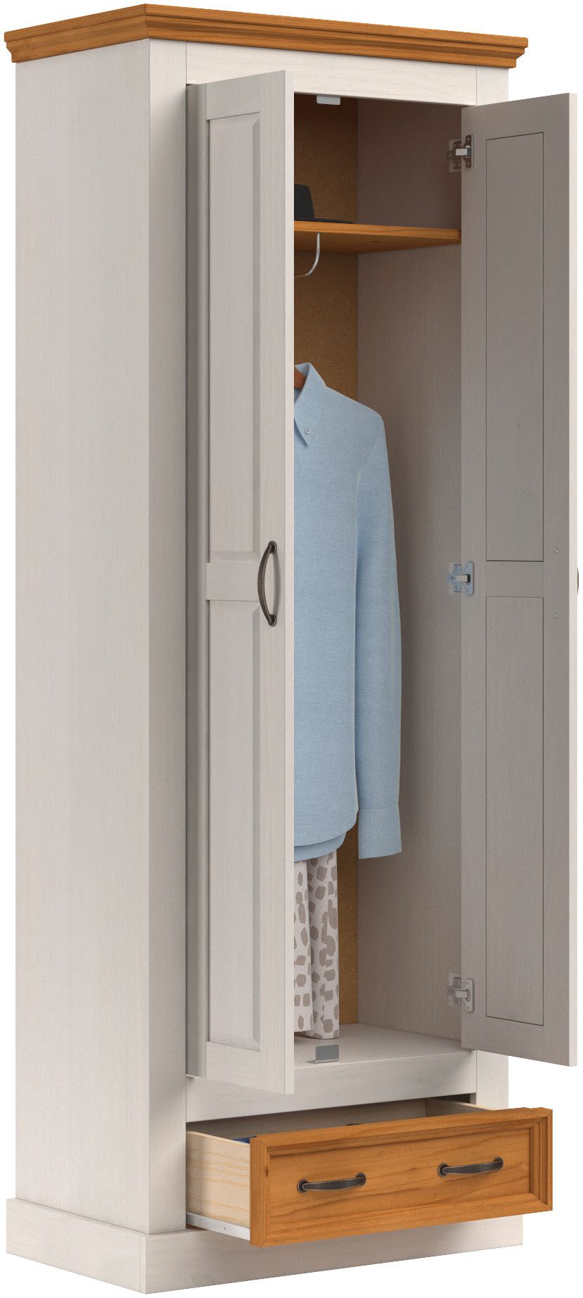 Home affaire Kledingkast Selma met 1 plank en uittrekbare kledingstang, breedte 70 cm