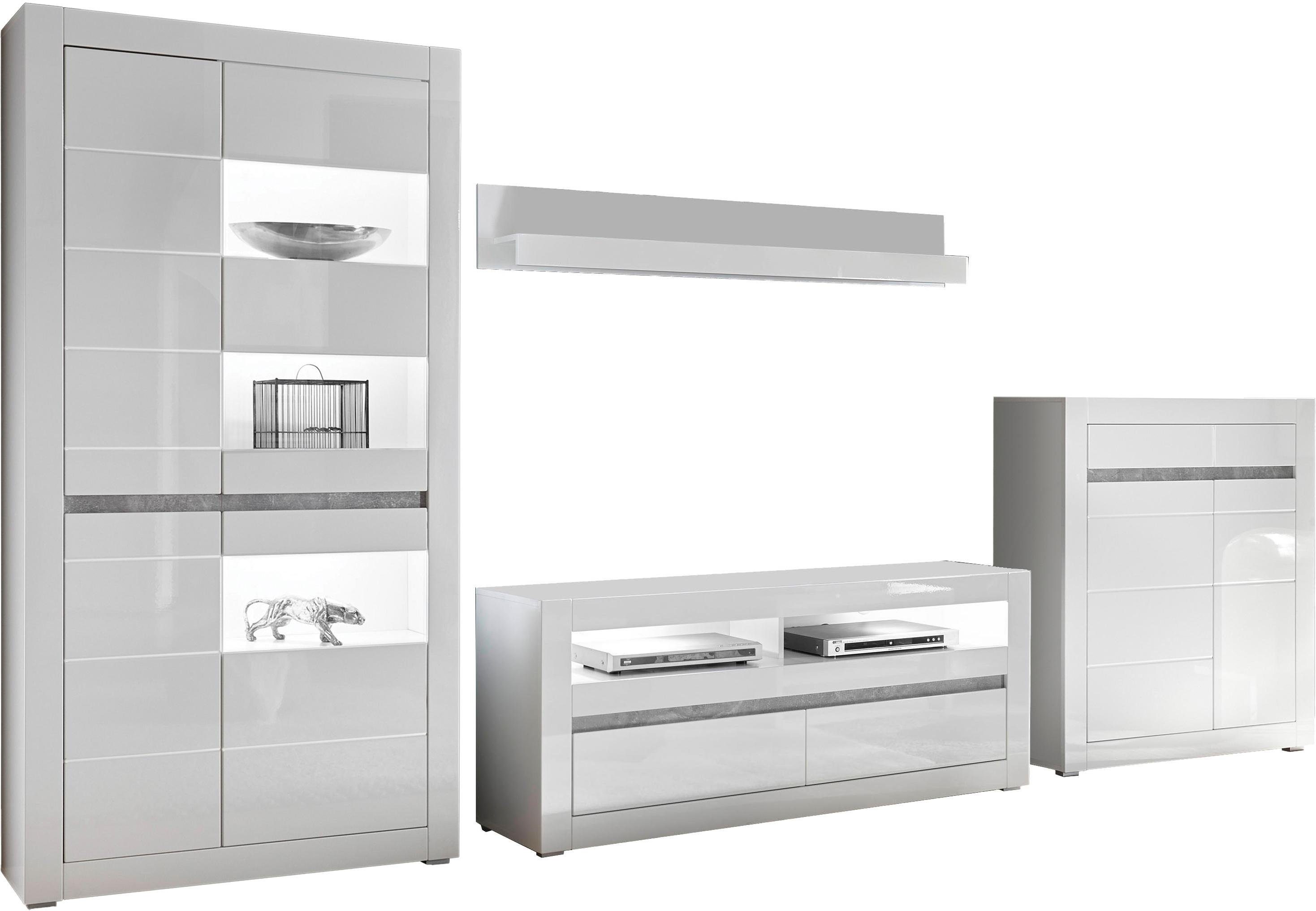 INOSIGN Wandmeubel Carat wordt geleverd met twee latten, 1 x grijs, 1 x wit (set, 4-delig)