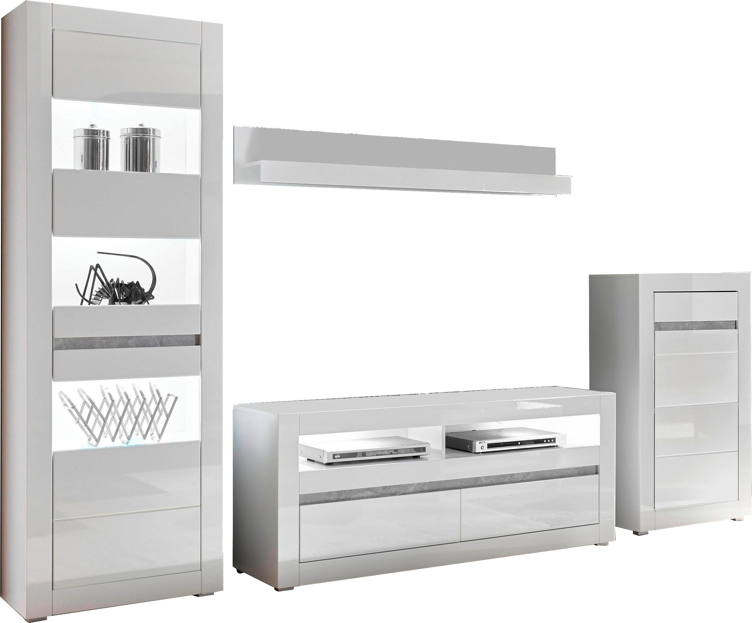 INOSIGN Wandmeubel Carat wordt geleverd met twee latten, 1 x grijs, 1 x wit (set, 4-delig)