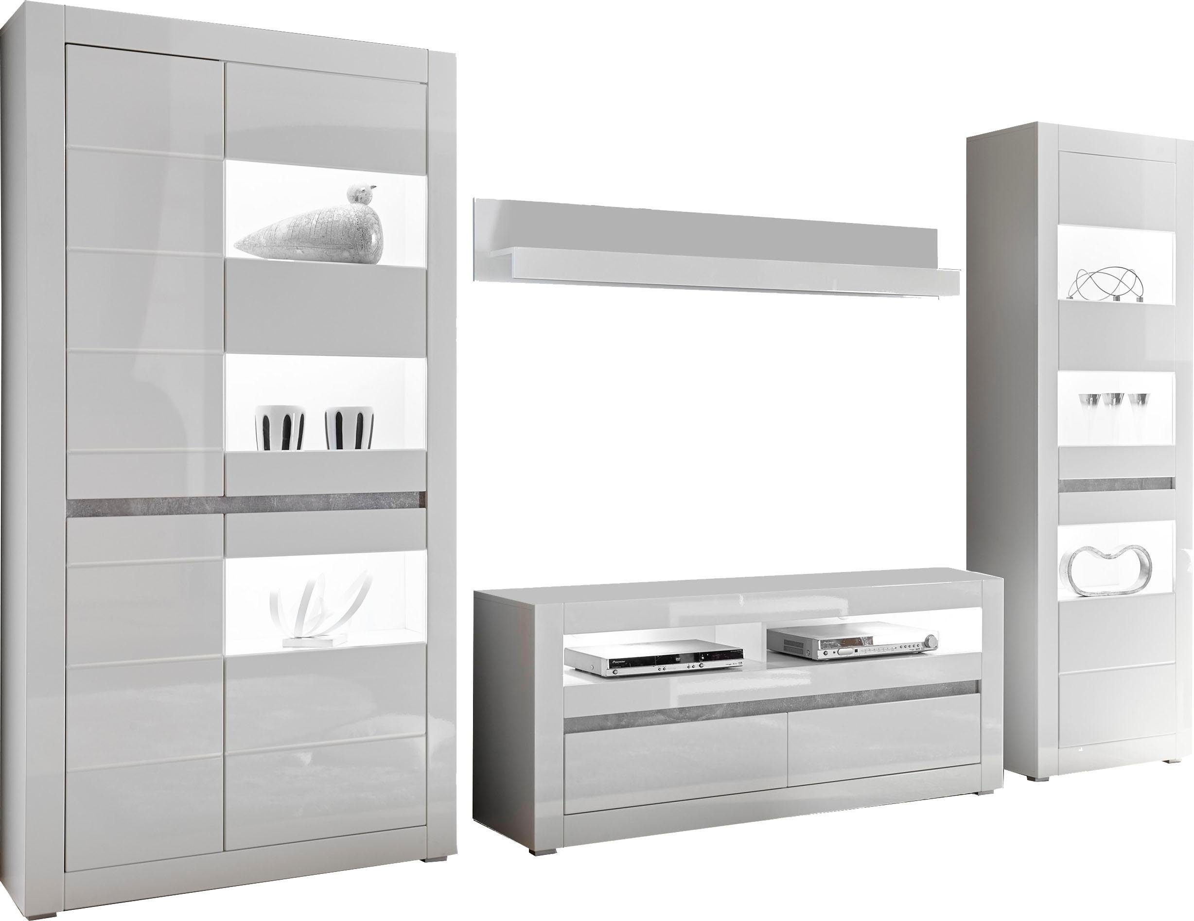INOSIGN Wandmeubel Carat wordt geleverd met twee latten, 1 x grijs, 1 x wit (set, 4-delig)