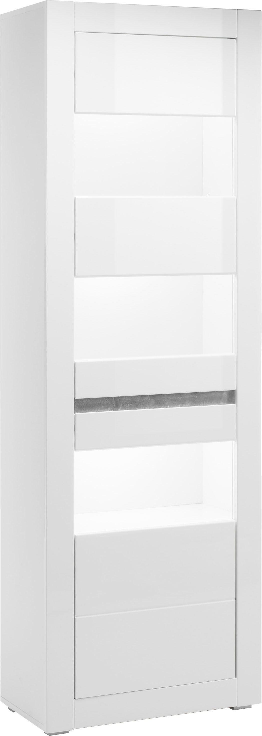 INOSIGN Vitrinekast Carat Hoogte 198 cm, twee latten geleverd, 1 x grijs, 1 x wit