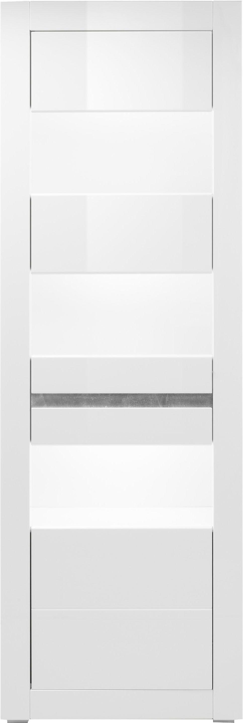 INOSIGN Vitrinekast Carat Hoogte 198 cm, twee latten geleverd, 1 x grijs, 1 x wit