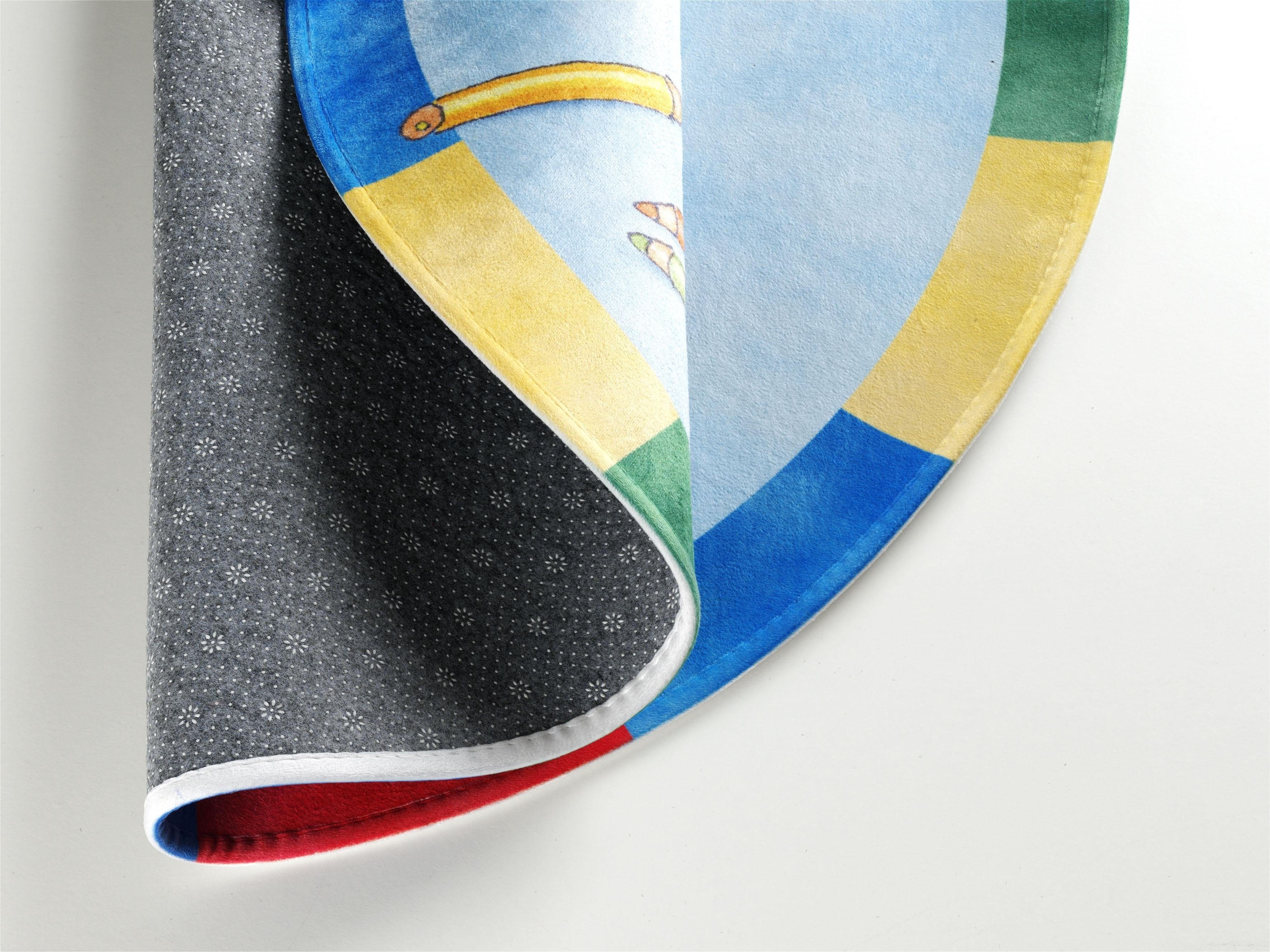 Felix der Hase Kindervloerkleed FE-412 regenboog Stof print, zachte microvezel, kinderkamer