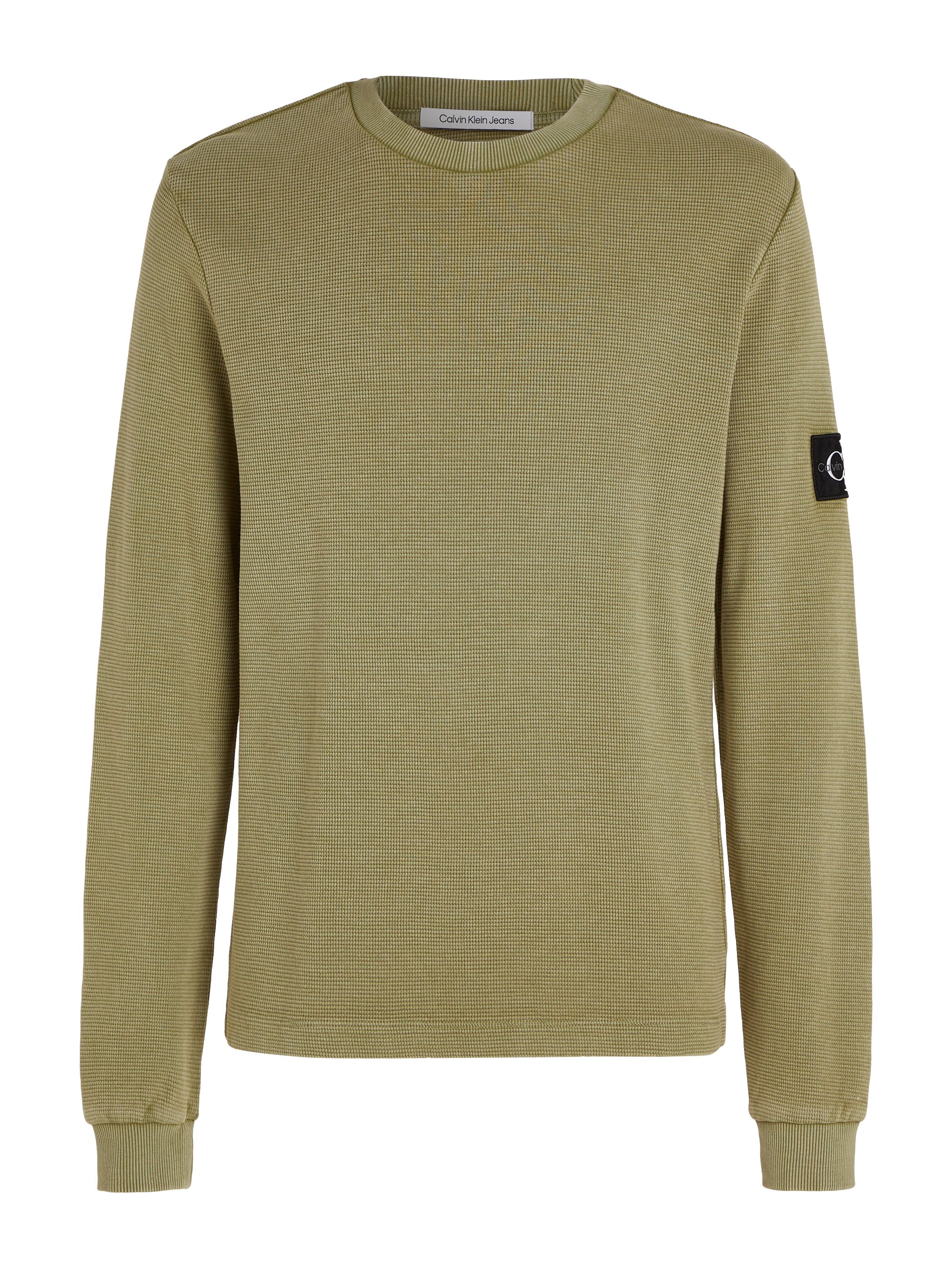 Calvin Klein Shirt met lange mouwen WASHED BADGE WAFFLE LS TEE