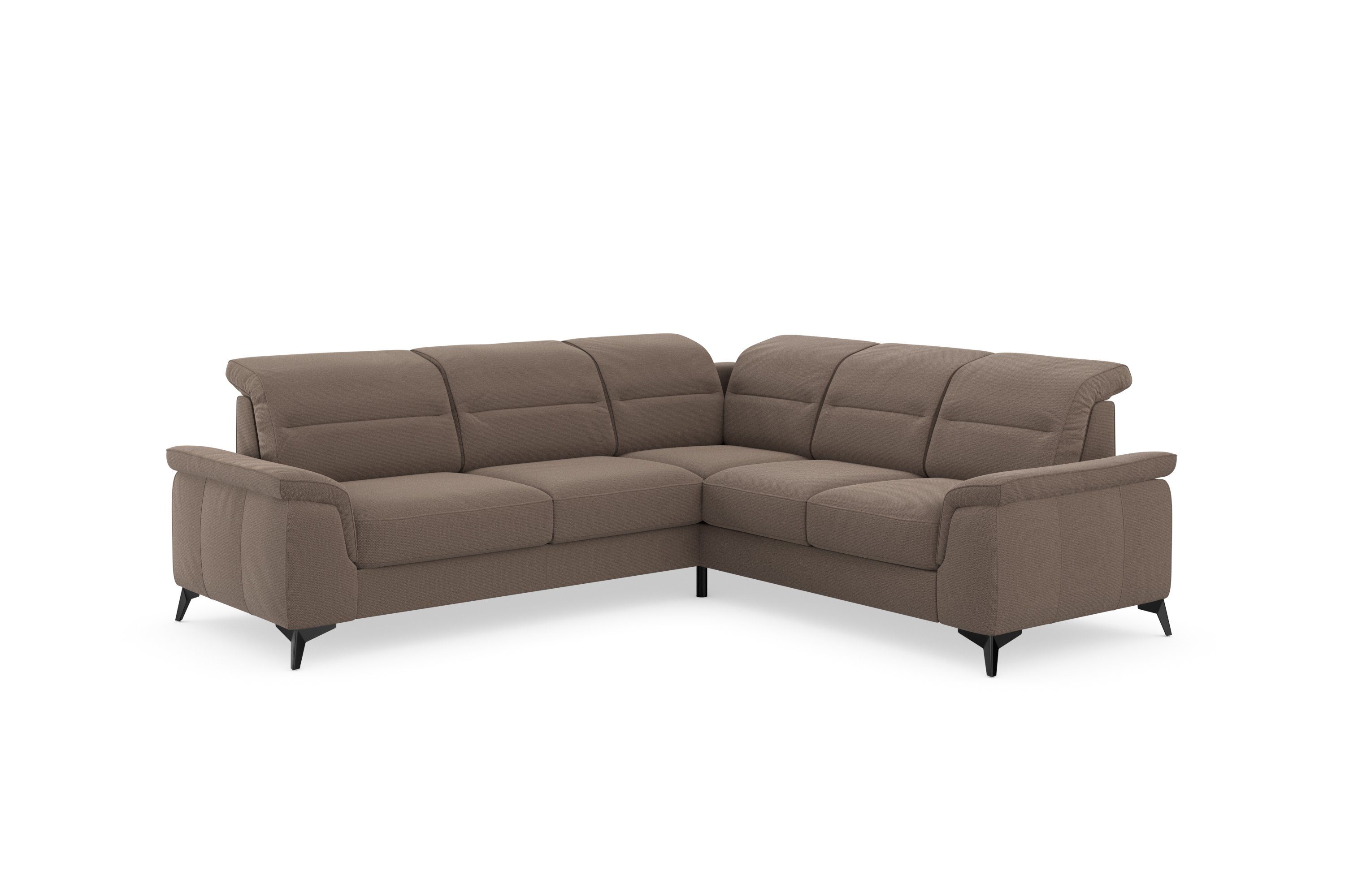 sit&more Hoekbank Sinatra L-vorm optioneel met verstelbare hoofdsteun en armleuning, metalen poten
