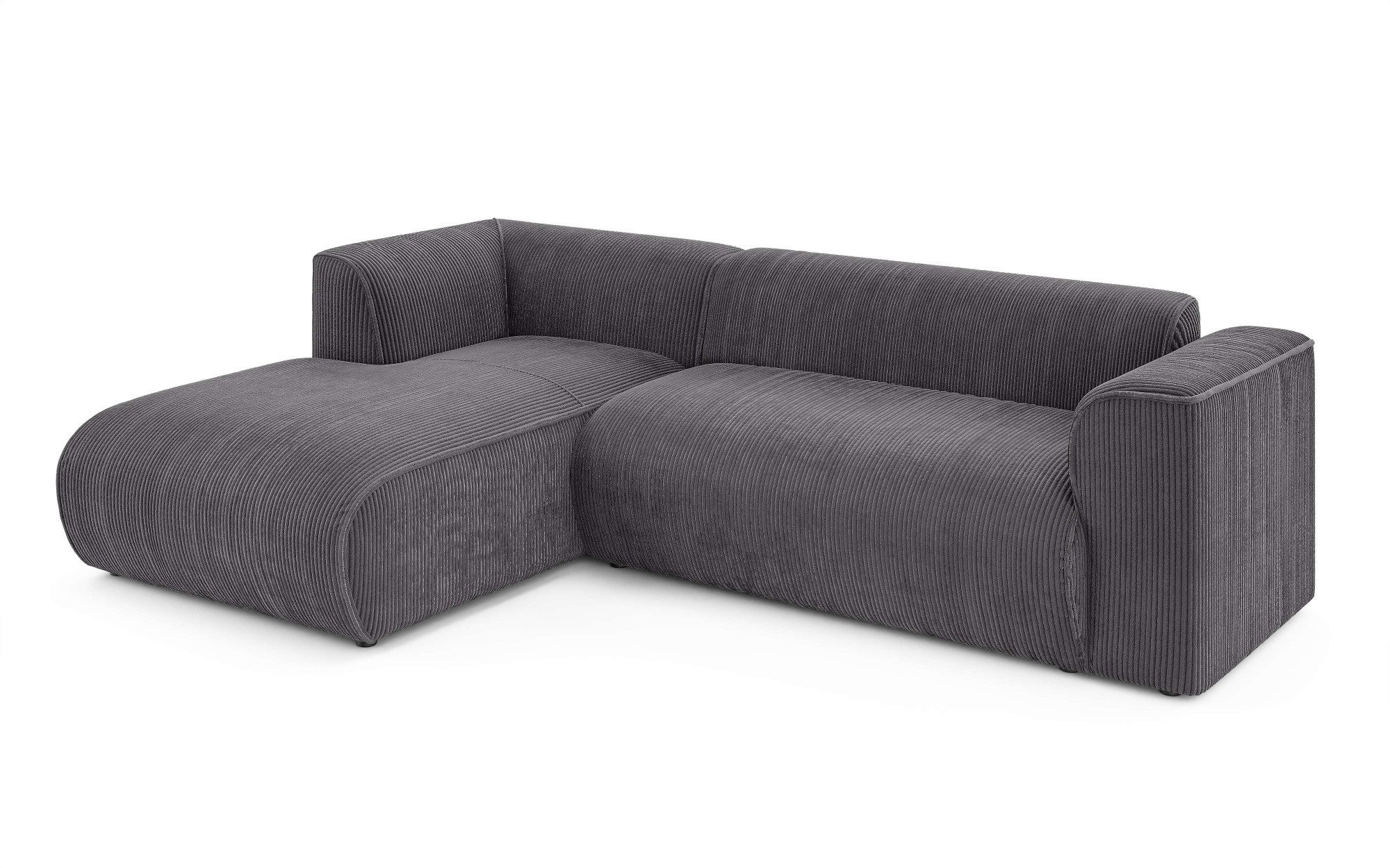 INOSIGN Hoekbank MERID L-vorm (257 cm), tijdloos & stijlvol ontwerp Uitgebreid gepolsterd, in cord, chenille en structuur