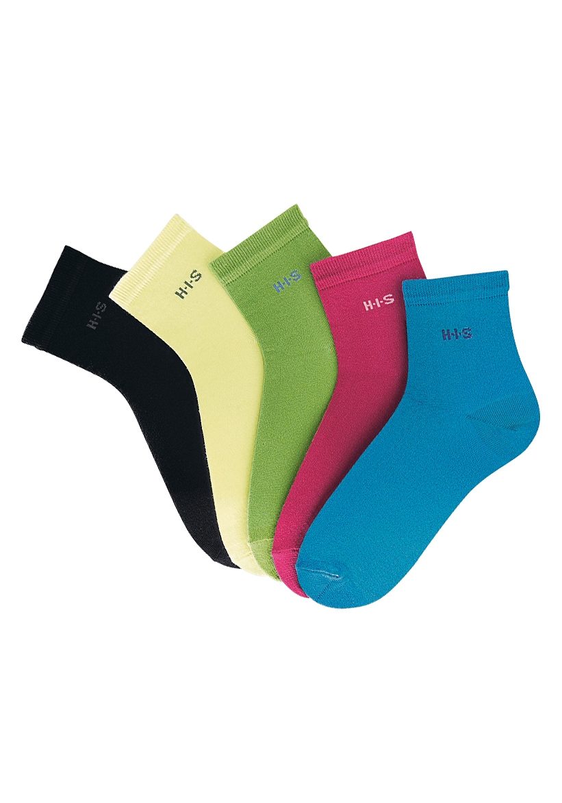H.I.S Korte sokken met boord boven de enkel (set, 5 paar)
