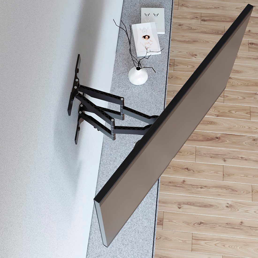 Hama Tv-wandhouder TV-beugel (draaibaar, uitschuifbaar, plat, 37“-90“, VESA 600x400)