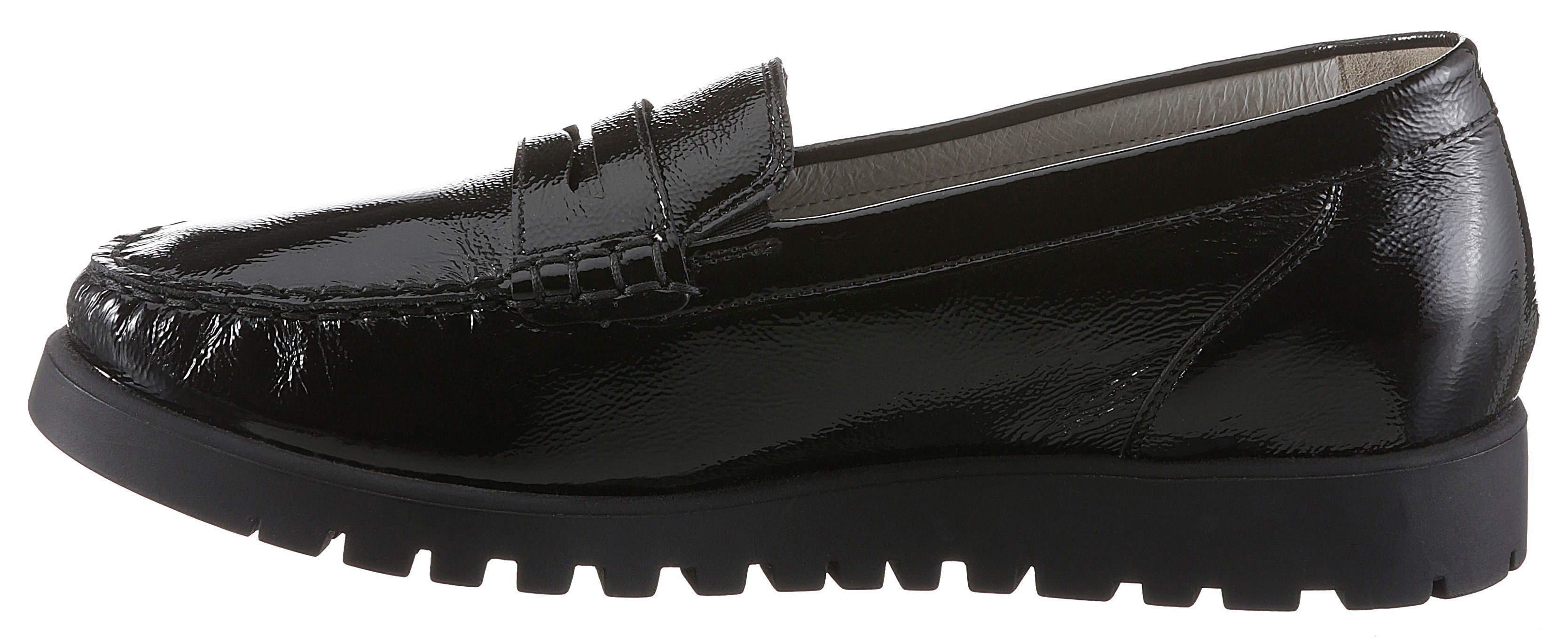 Waldläufer Mocassins HEGLI Slipper, comfortabele schoen van lakleer, in comfortabele schoenwijdte H