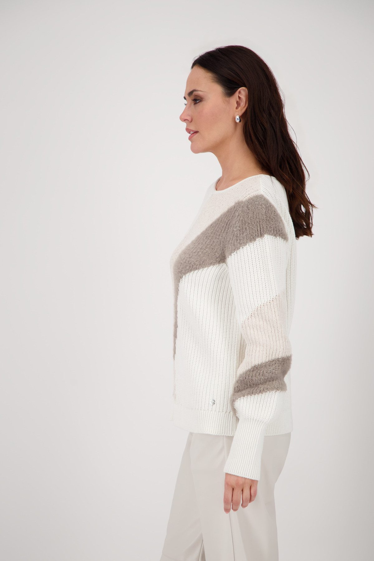 Monari Gebreide trui Pullover Intarsia