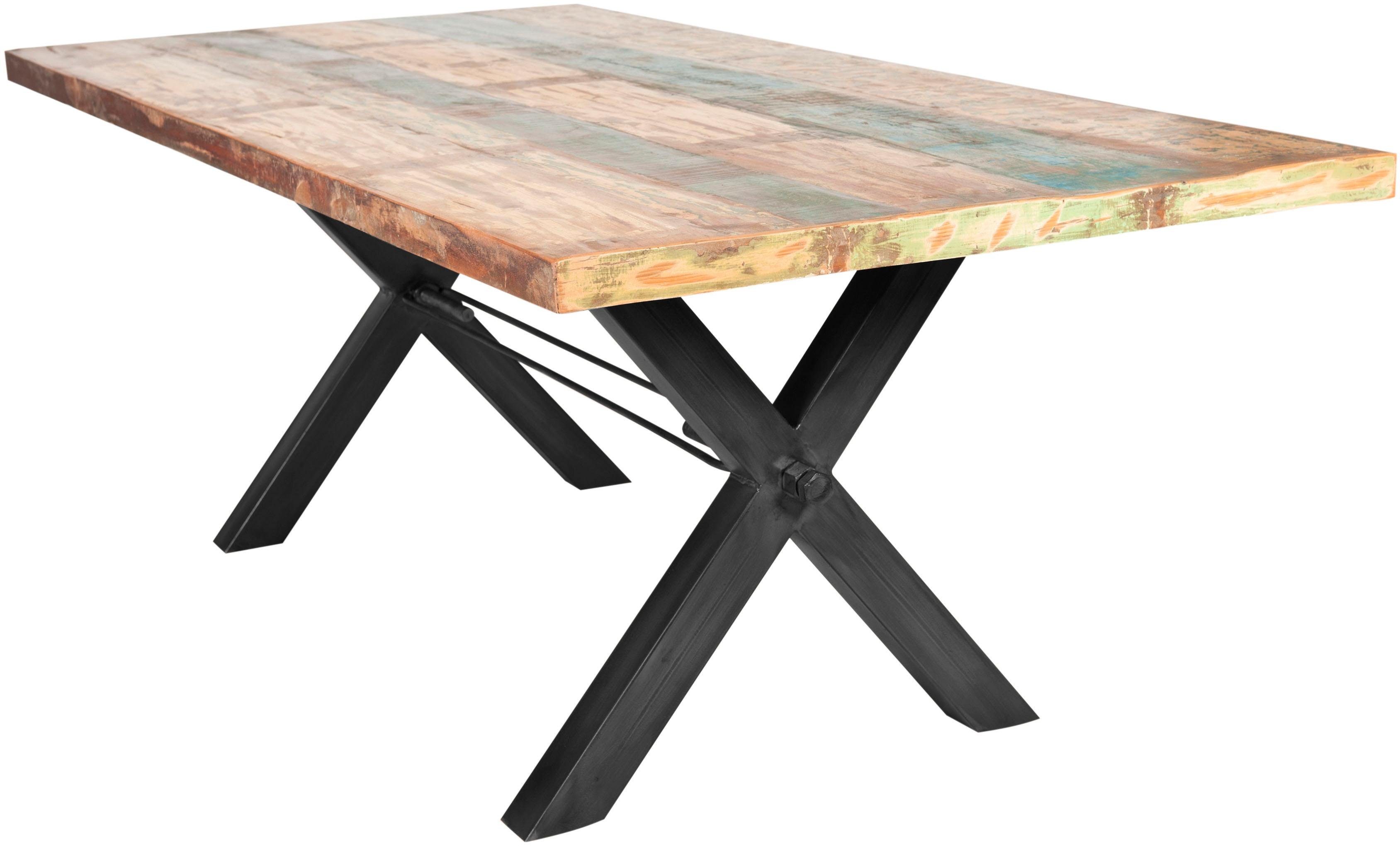 SIT Eettafel Tops gemaakt van gerecycled afvalhout eettafels maat 240 cm x 78 cm x 100 cm zwart