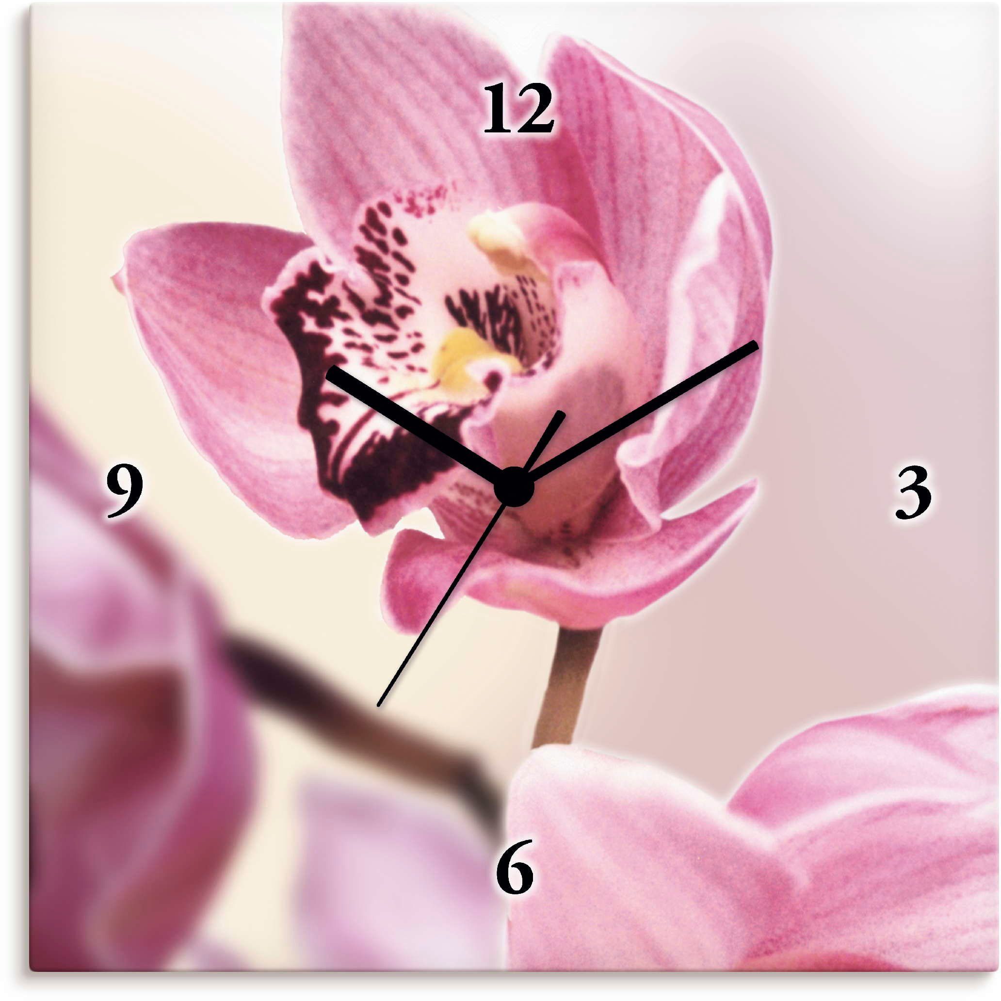 Artland Wandklok Roze orchidee