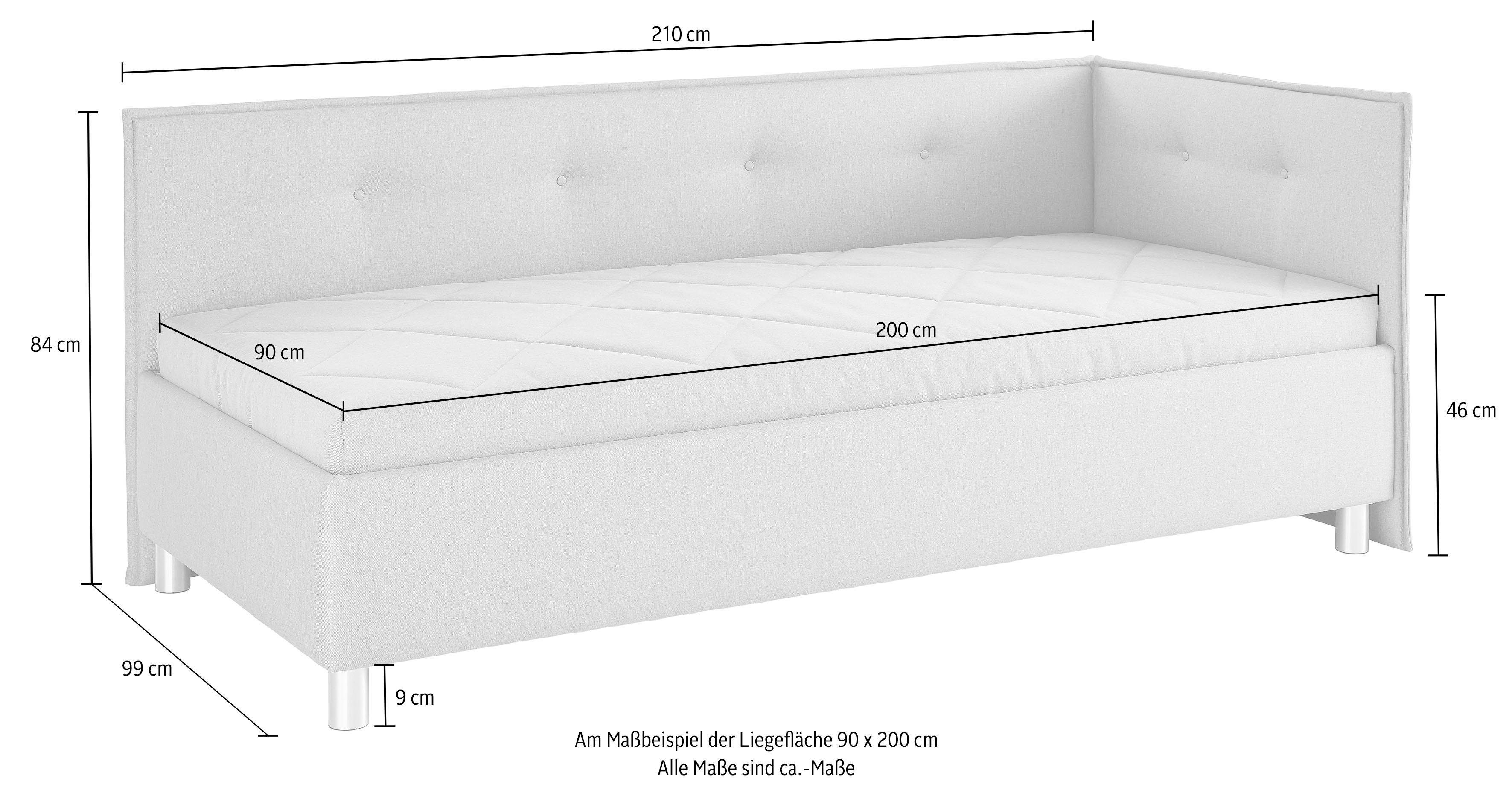 Maintal Bed met zij- en achterdeel