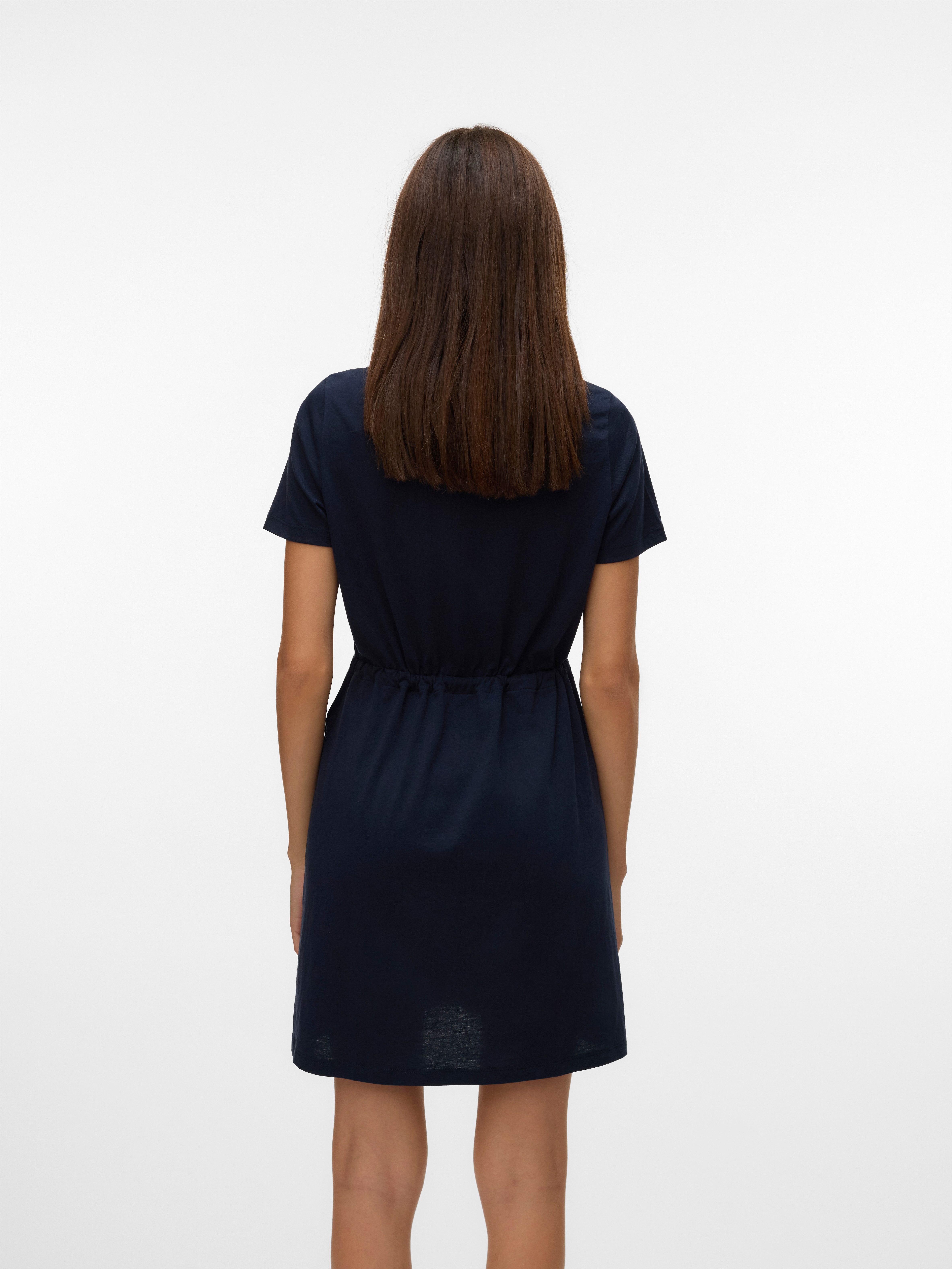 Vero Moda Shirtjurk VMLUNA SS SHORT STRING DRESS JRS NOOS