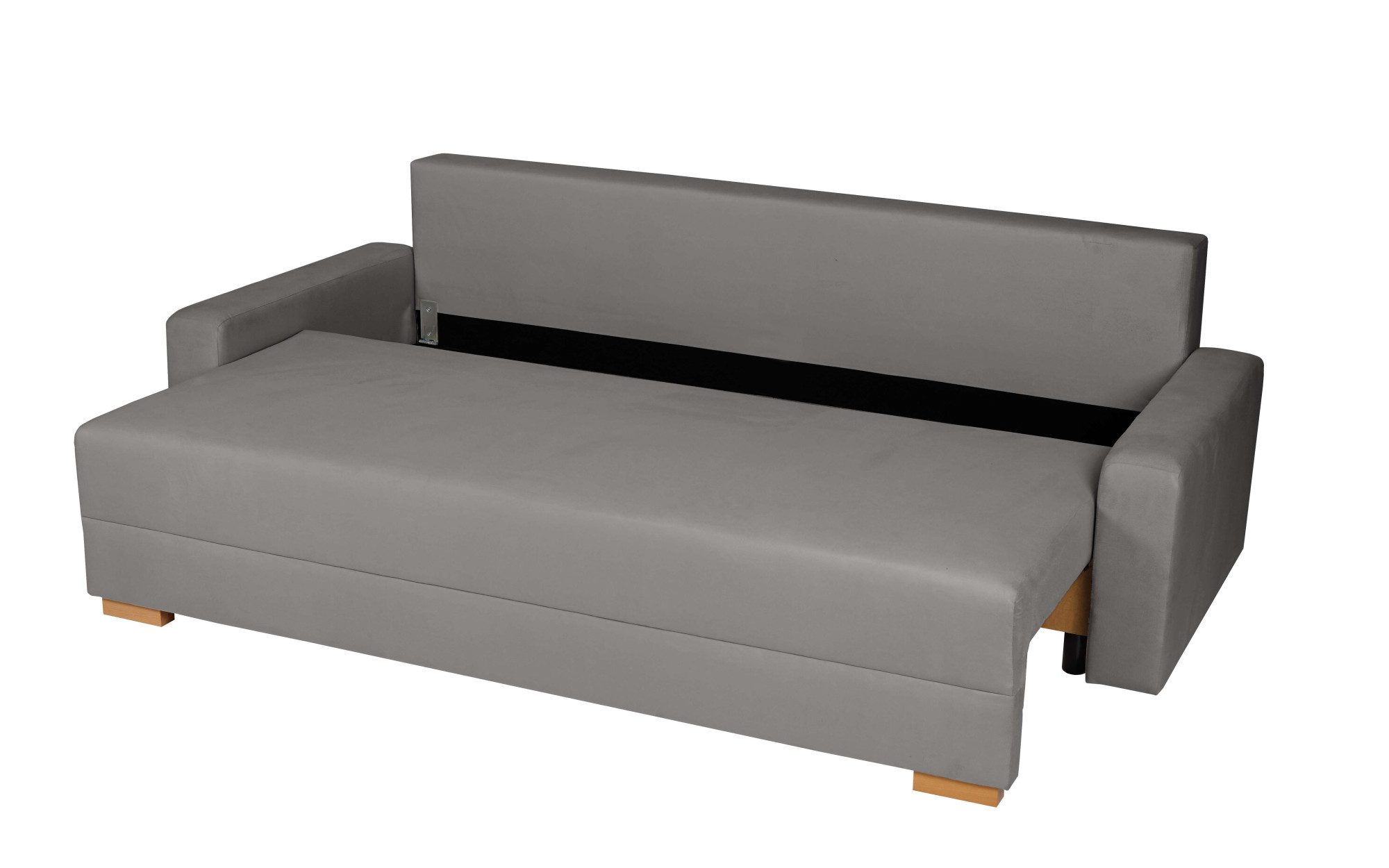 INOSIGN 3-zitsbank SHERIDIAN slaapbank met bedlade, in fijncord en velvet met golvende ondervering, moderne bekleding, b/h/d 225/94/80